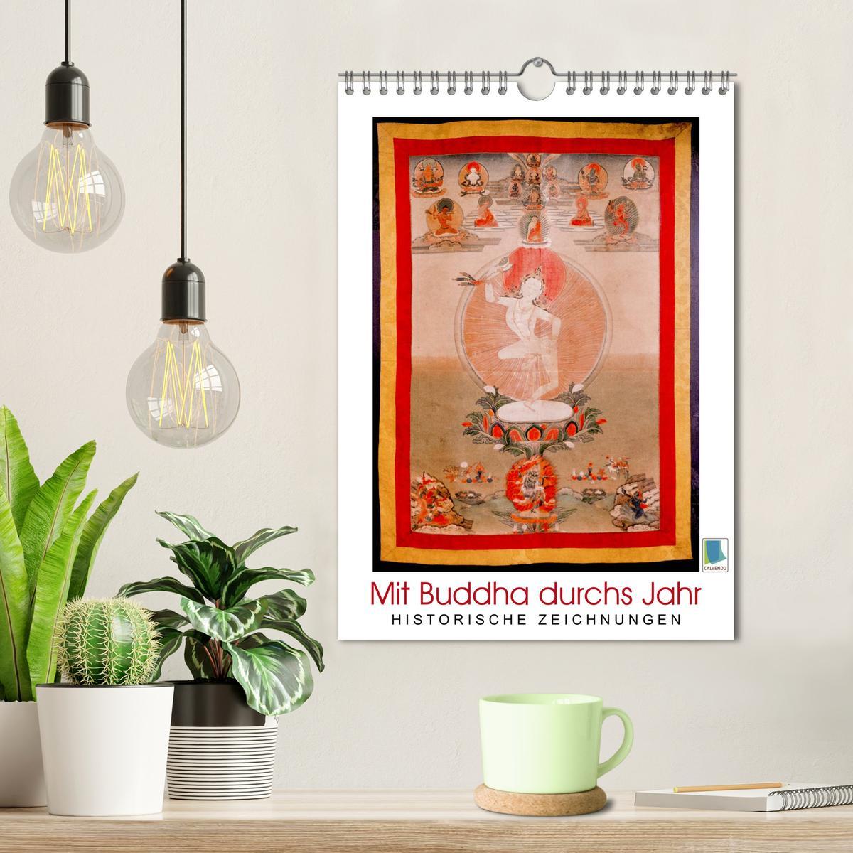 Bild: 9783457042700 | Mit Buddha durchs Jahr: historische Zeichnungen (Wandkalender 2025...