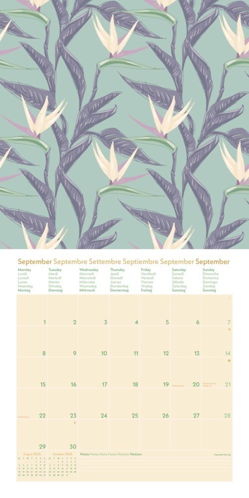 Bild: 4002725981721 | GreenLine Floral 2025 Broschürenkalender, 30x30cm, Wandkalender mit...