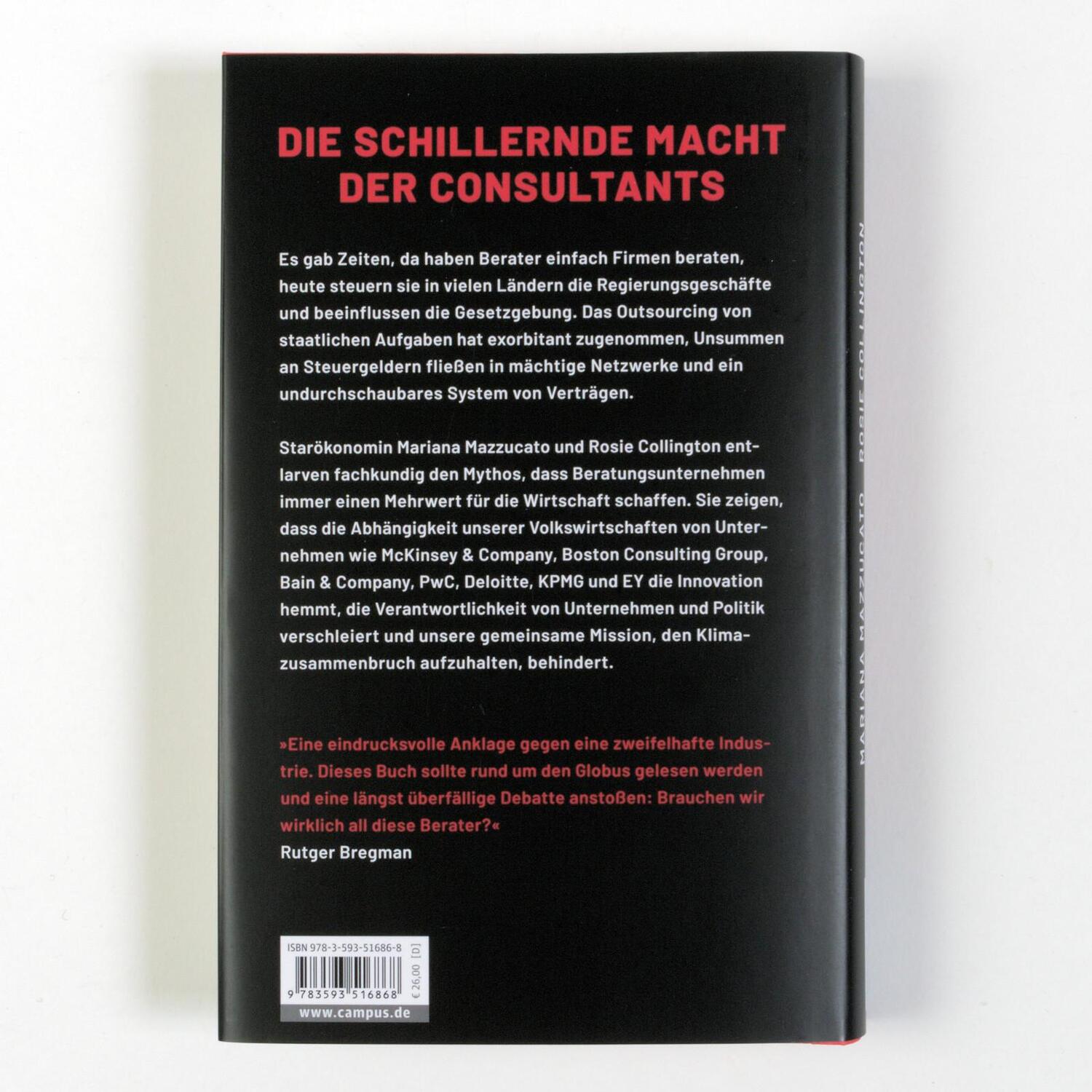 Rückseite: 9783593516868 | Die große Consulting-Show | Mariana Mazzucato (u. a.) | Buch | 328 S.