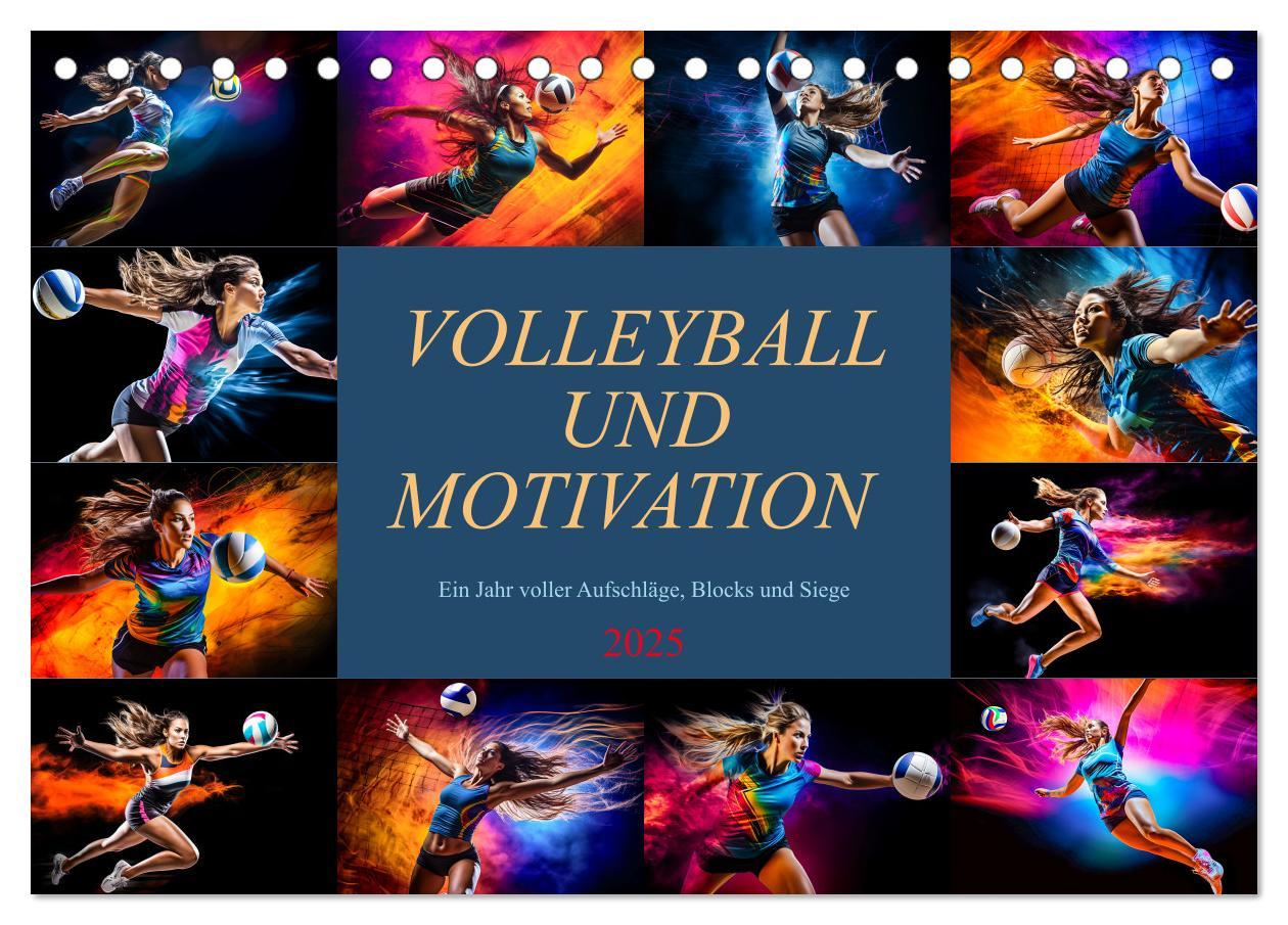 Cover: 9783383863363 | Volleyball und Motivation (Tischkalender 2025 DIN A5 quer),...