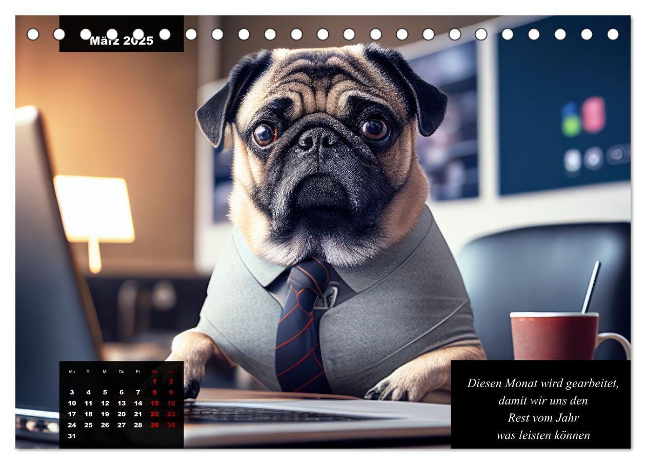 Bild: 9783383918056 | Der humoristische Mops-Kalender (Tischkalender 2025 DIN A5 quer),...