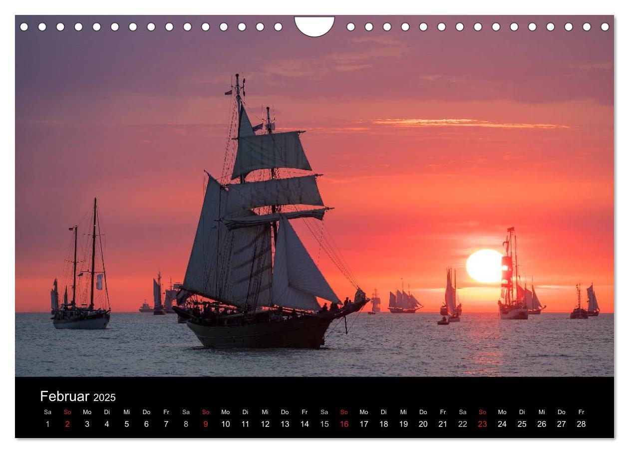 Bild: 9783435581849 | Windjammer auf der Ostsee im Abendlicht (Wandkalender 2025 DIN A4...