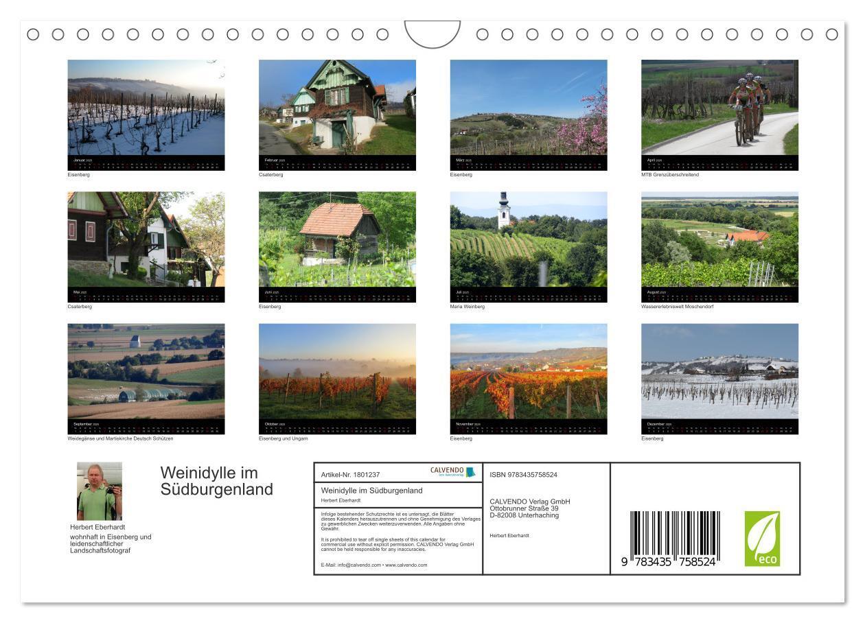 Bild: 9783435758524 | Weinidylle im Südburgenland (Wandkalender 2025 DIN A4 quer),...