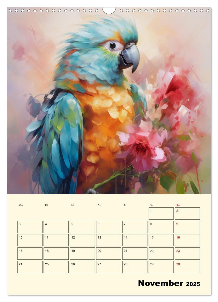 Bild: 9783435868353 | Bunte Vögel. Bezaubernde Papageien-Aquarelle (Wandkalender 2025 DIN...