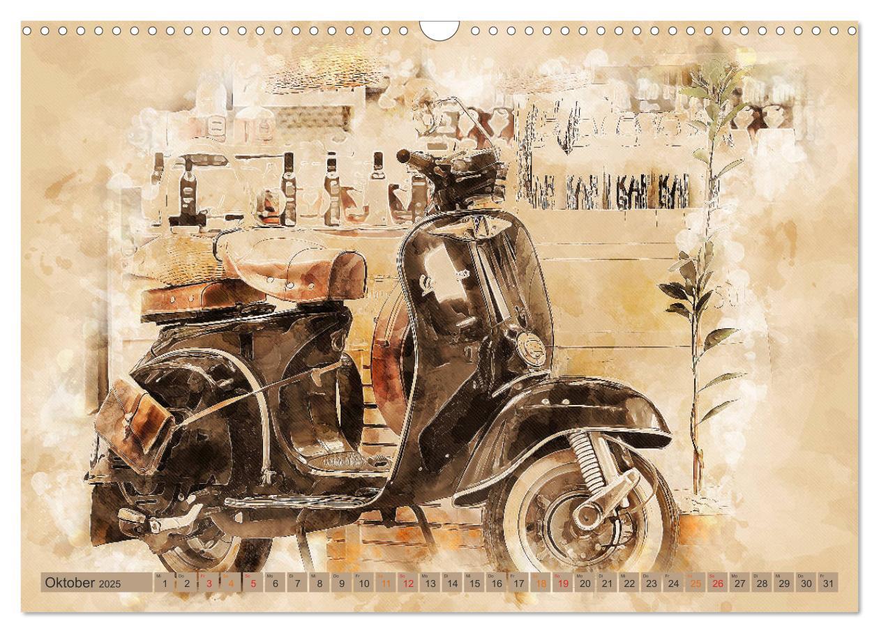 Bild: 9783435153046 | Mototrroller - Vesparade (Wandkalender 2025 DIN A3 quer), CALVENDO...