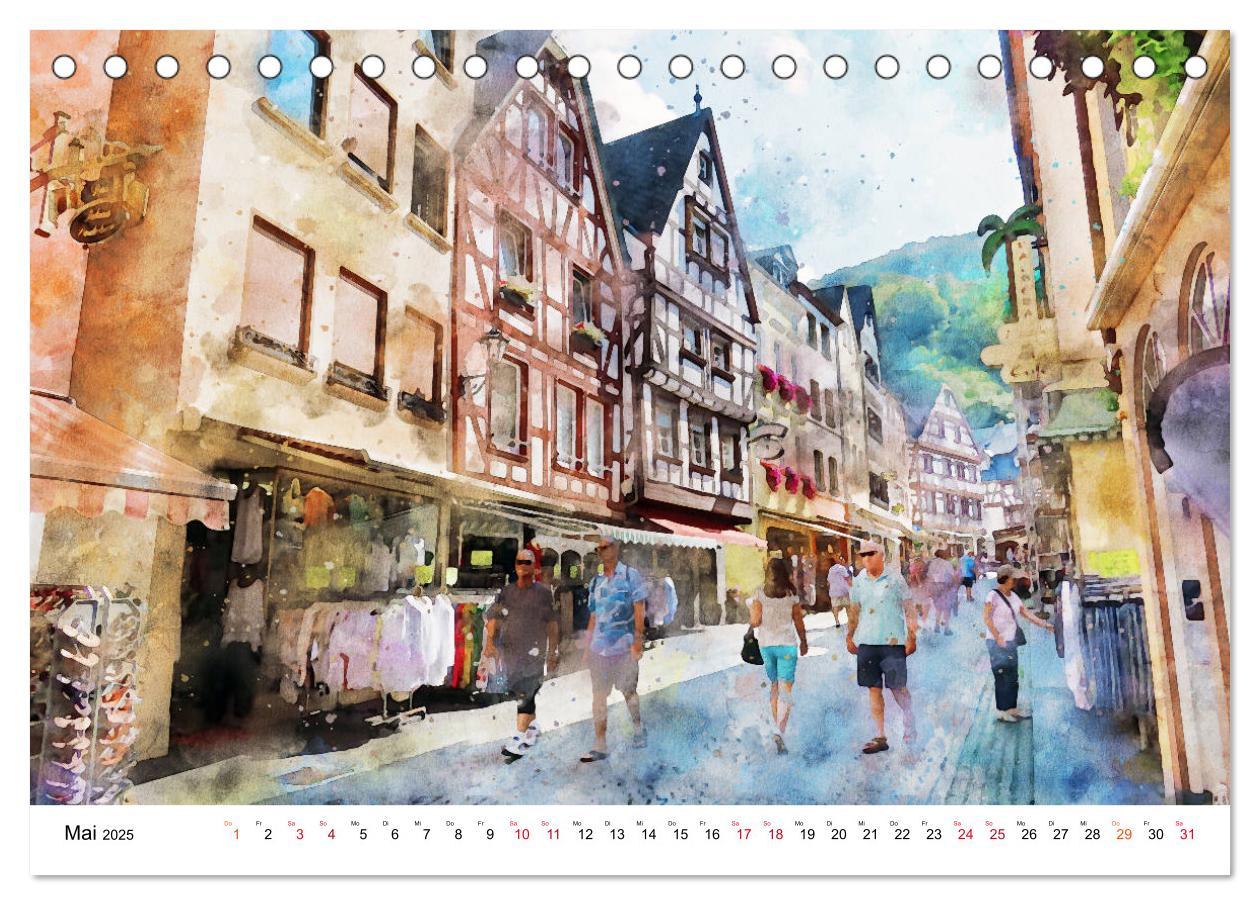 Bild: 9783435140862 | Bernkastel-Kues - Stadtrundgang in Aquarell (Tischkalender 2025 DIN...