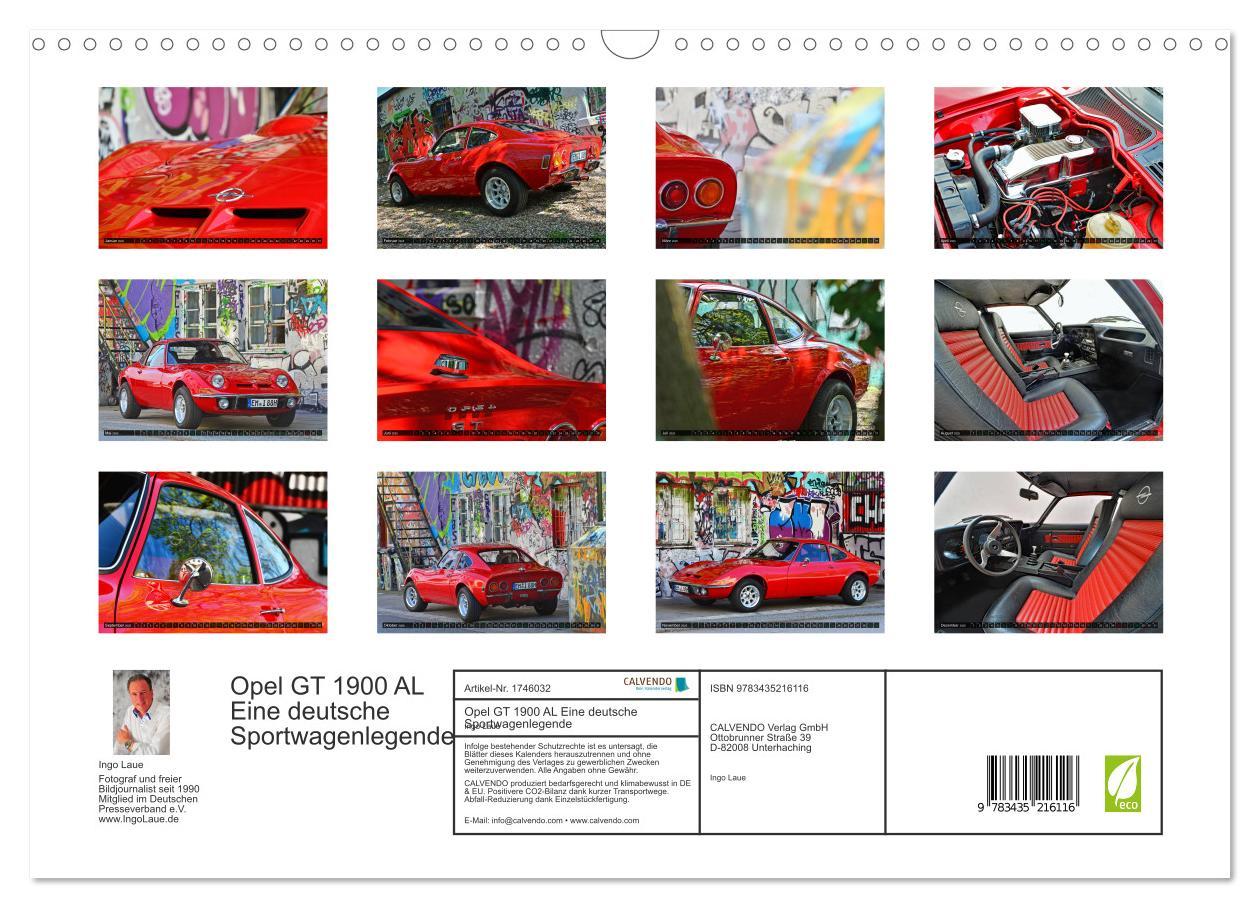 Bild: 9783435216116 | Opel GT 1900 AL Eine deutsche Sportwagenlegende (Wandkalender 2025...