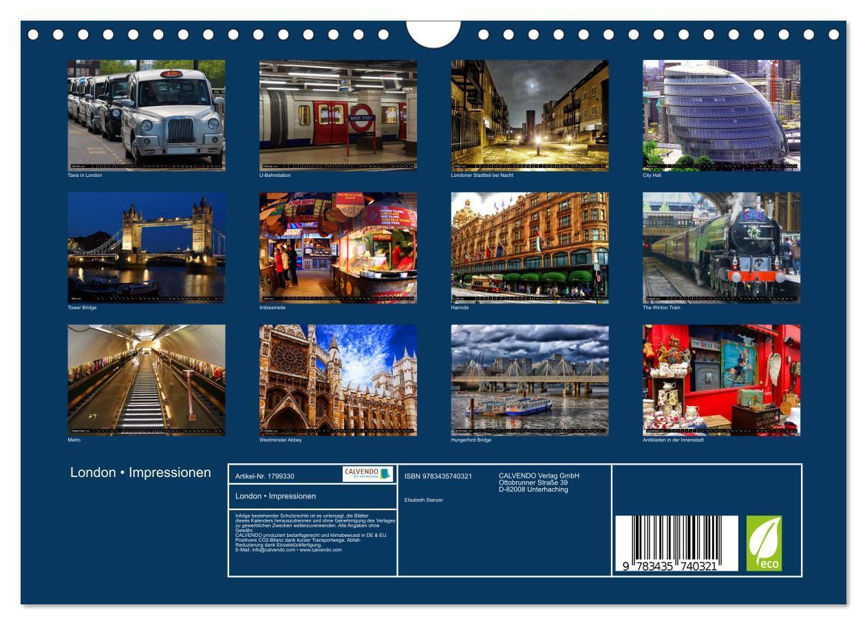 Bild: 9783435740321 | London ¿ Impressionen (Wandkalender 2025 DIN A4 quer), CALVENDO...