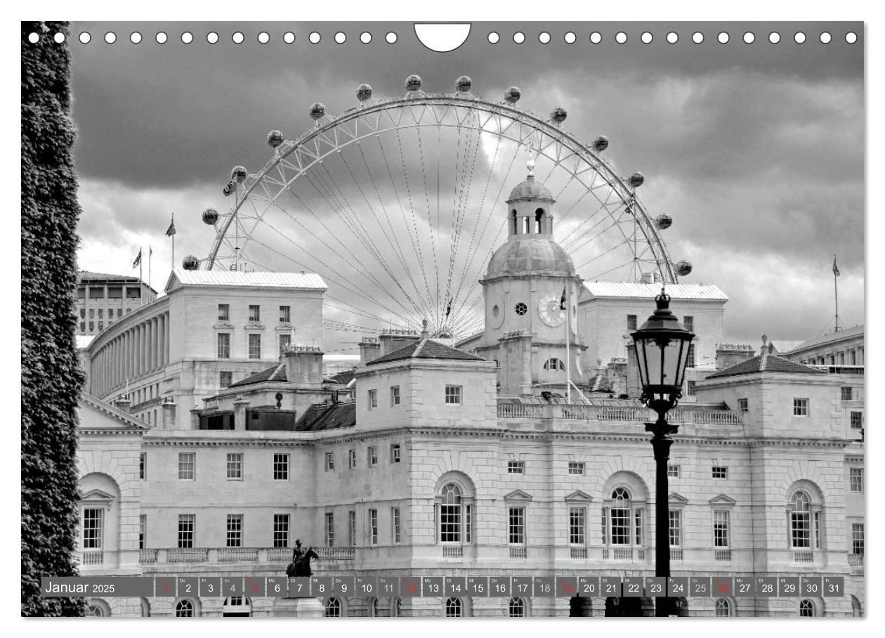 Bild: 9783435701360 | London in Schwarz-Weiß (Wandkalender 2025 DIN A4 quer), CALVENDO...