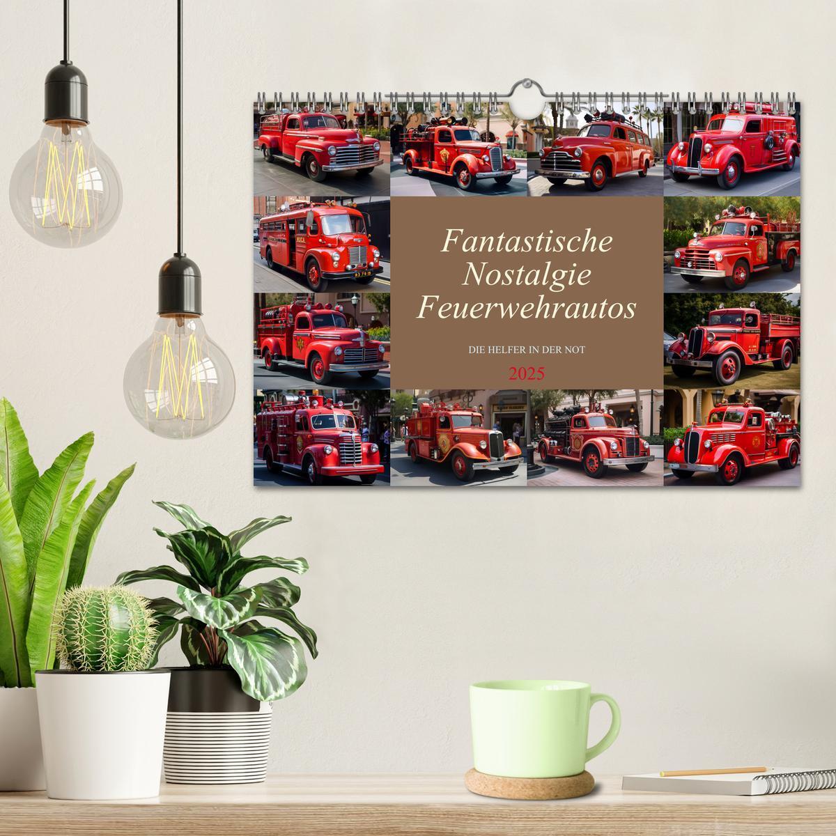 Bild: 9783383866982 | Fantastische Nostalgie Feurwehrautos (Wandkalender 2025 DIN A4...