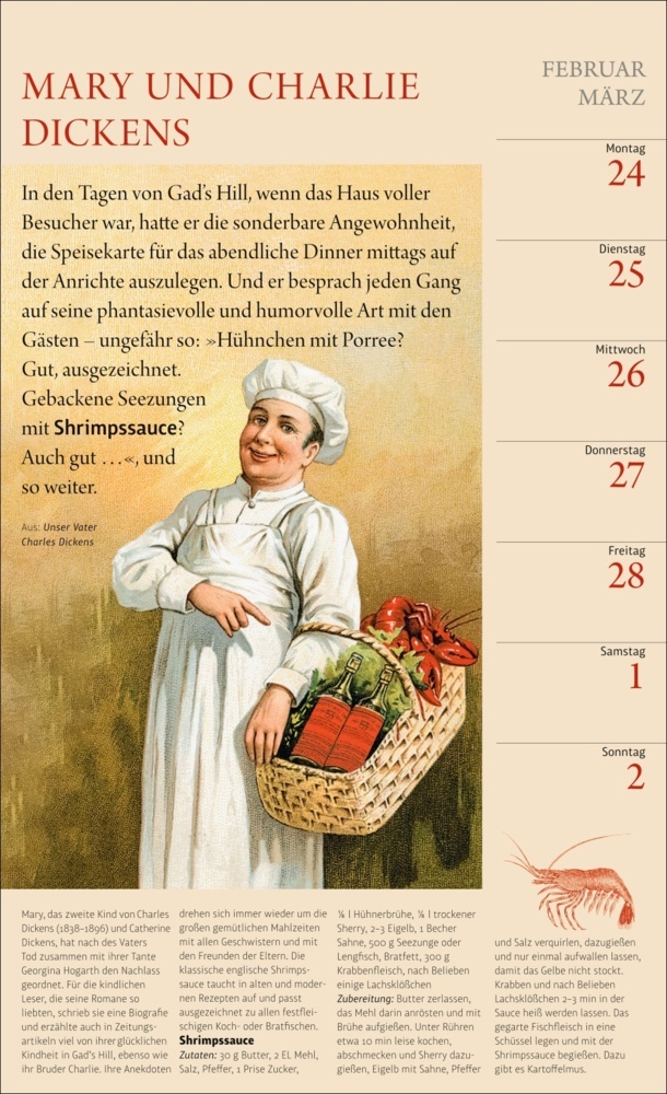 Bild: 9783840041068 | Der literarische Küchenkalender Wochenkalender 2025 | Schönfeldt