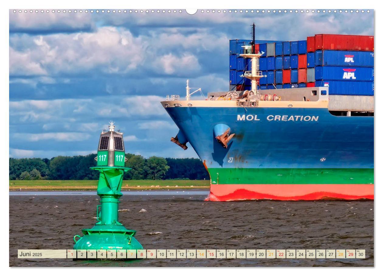 Bild: 9783435382729 | Containerschiffe auf der Elbe (Wandkalender 2025 DIN A2 quer),...