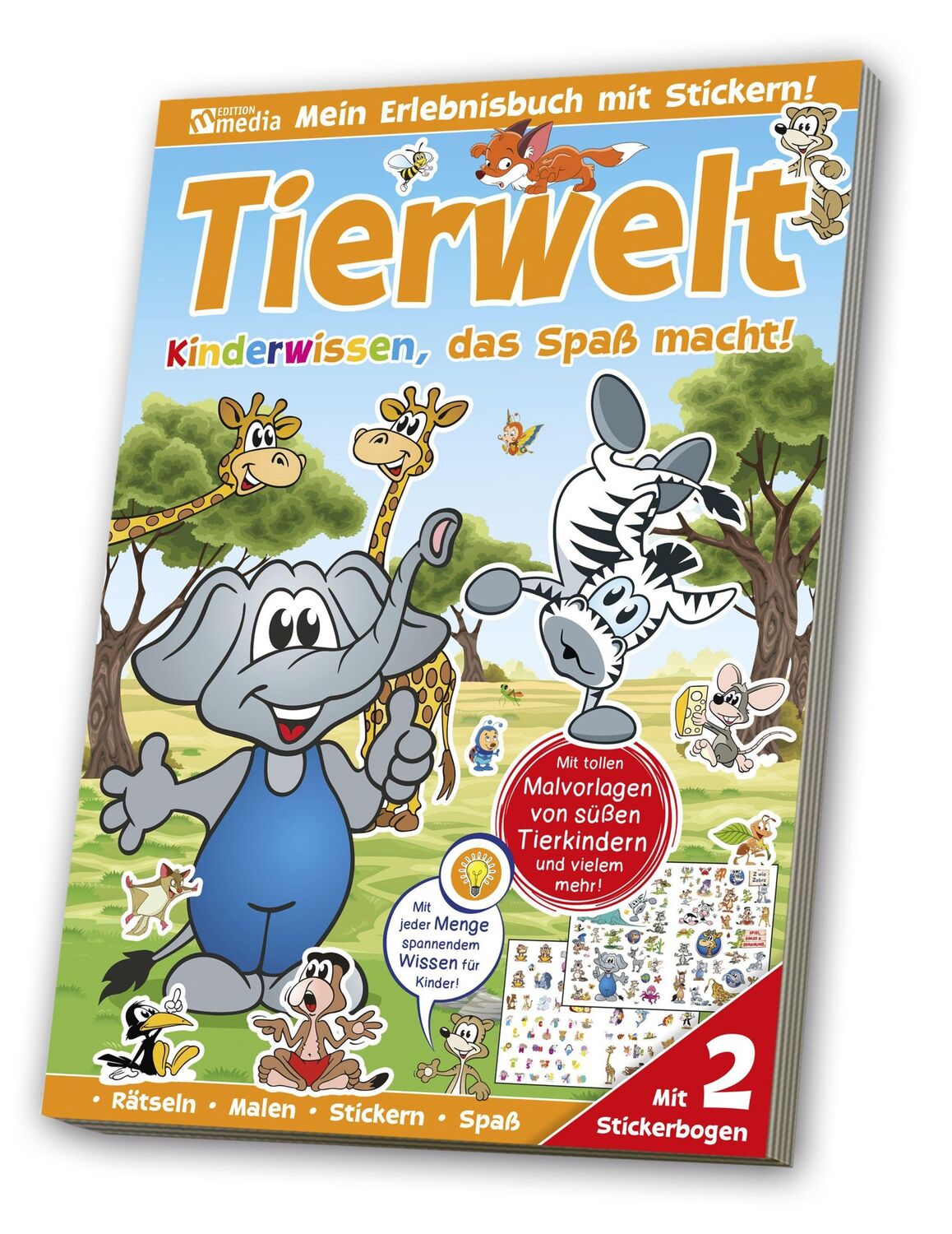 Cover: 4019393912575 | Sticker-Übungsbuch - Tierwelt Lernspaß | media Verlagsgsellschaft mbH