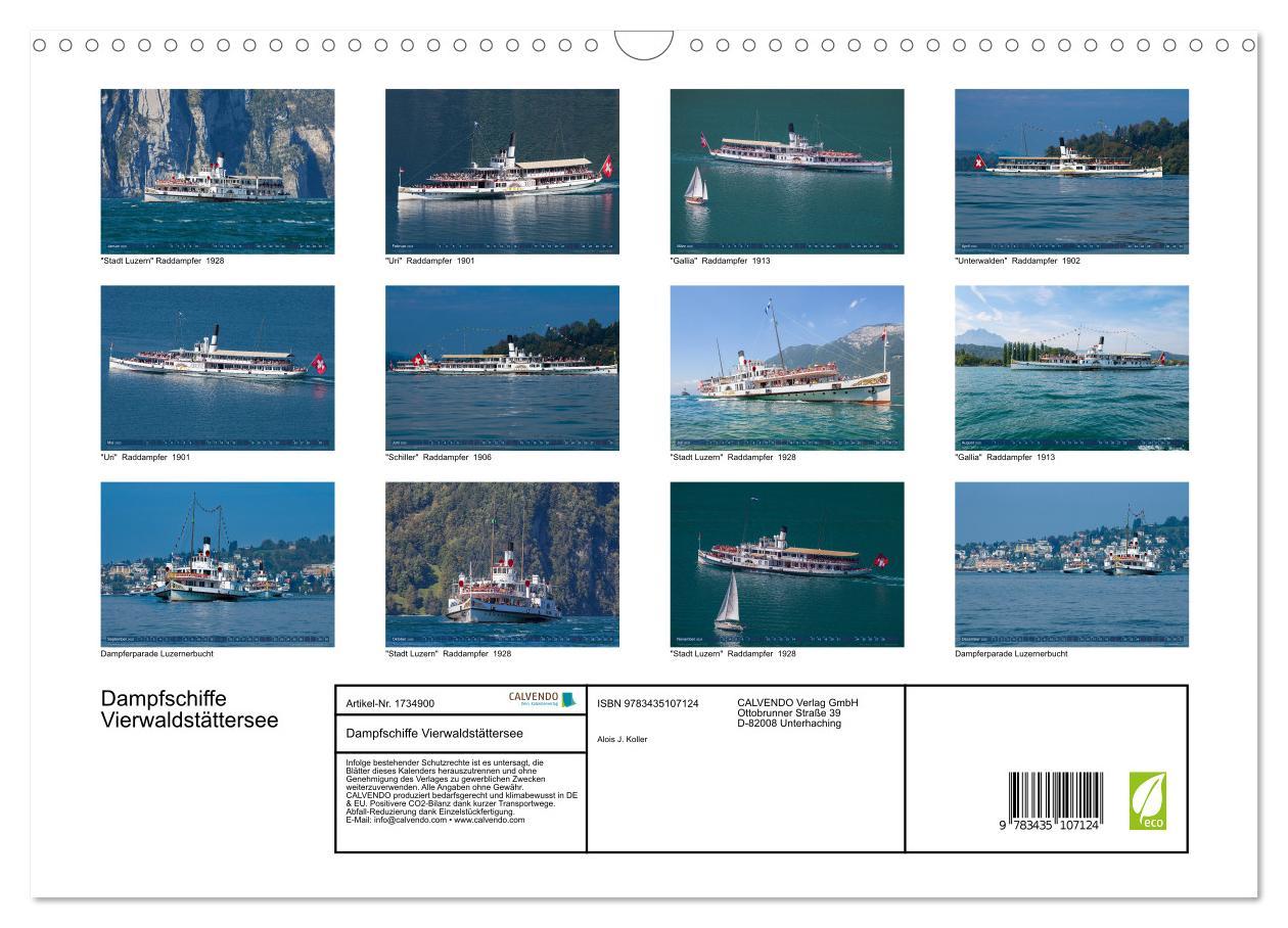 Bild: 9783435107124 | Dampfschiffe Vierwaldstättersee (Wandkalender 2025 DIN A3 quer),...