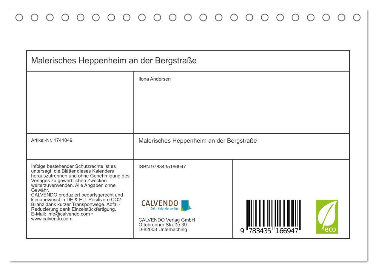 Bild: 9783435166947 | Malerisches Heppenheim an der Bergstraße (Tischkalender 2025 DIN A5...