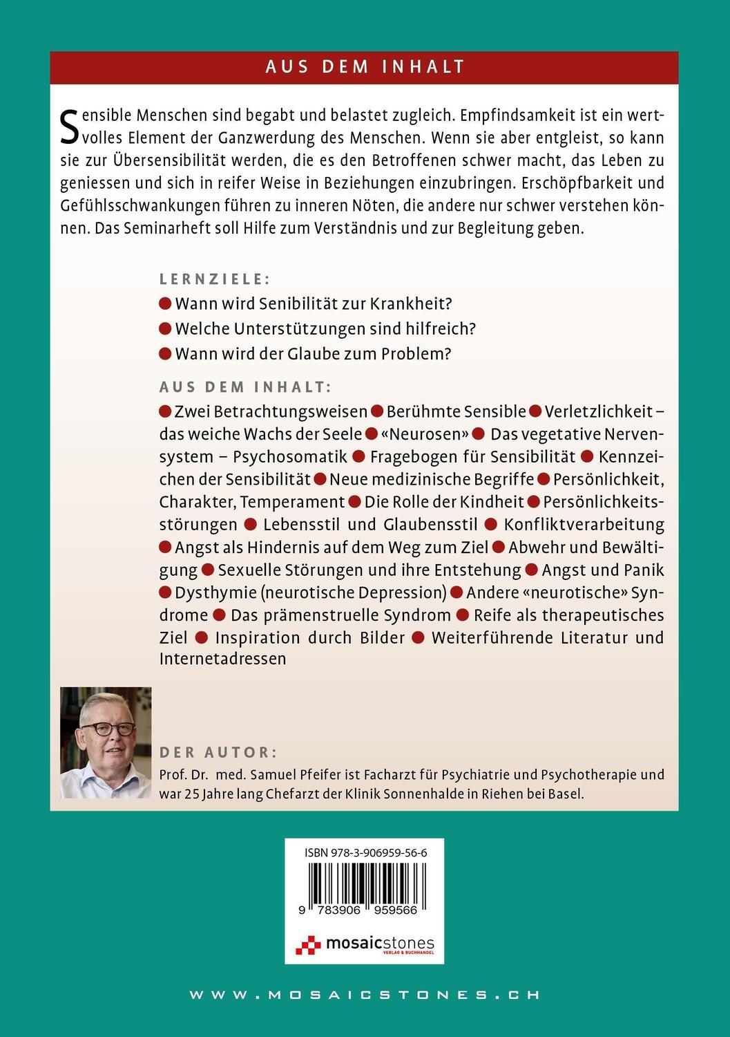 Bild: 9783906959566 | Sensibilität | Wenn sie zur Krankheit wird ... | Samuel Pfeifer | Buch