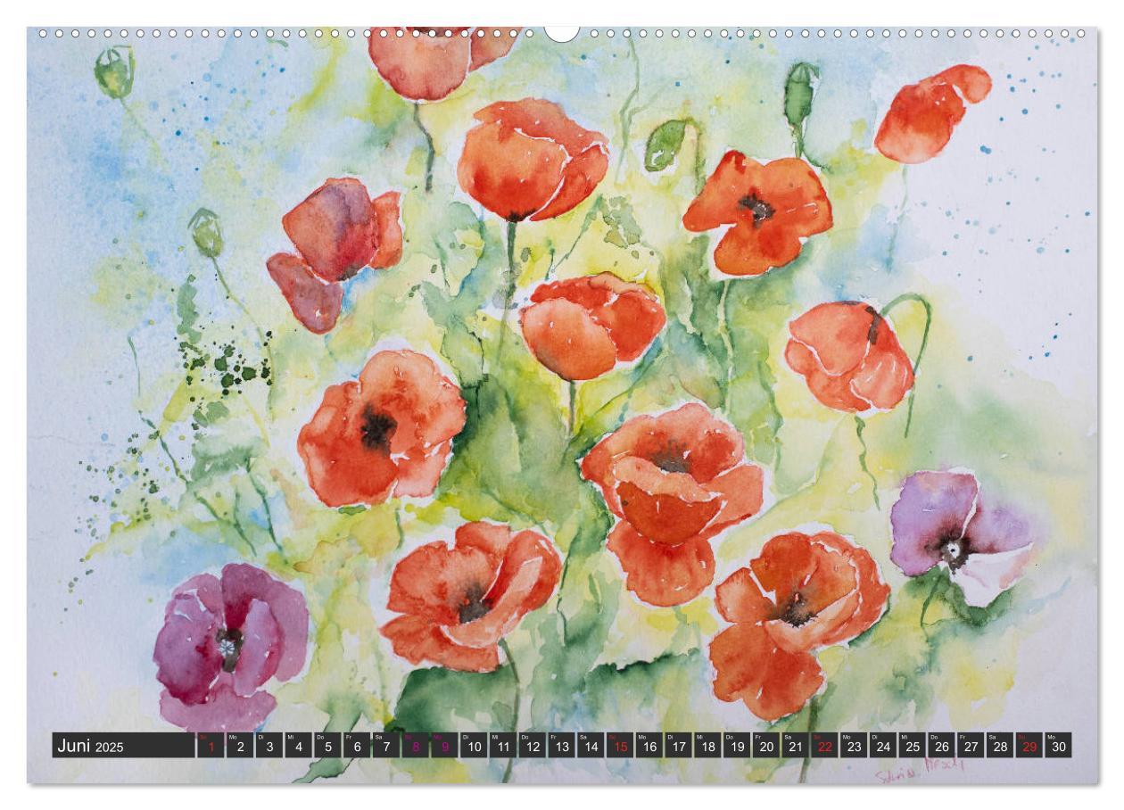 Bild: 9783435311941 | Blumenbilder in Aquarell (Wandkalender 2025 DIN A2 quer), CALVENDO...