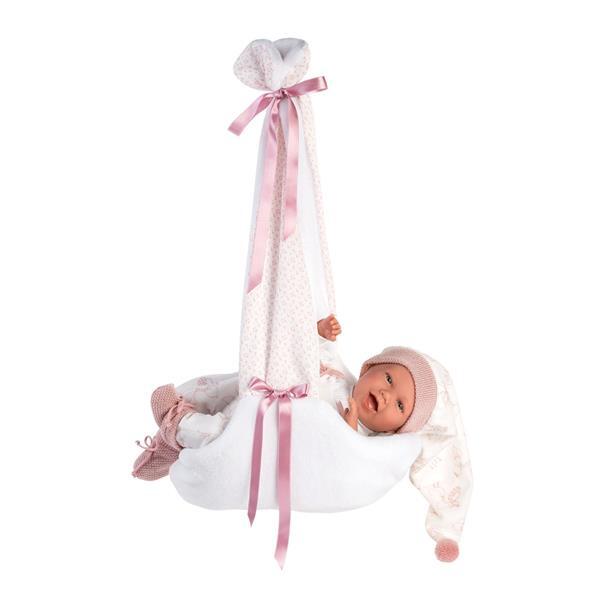 Cover: 8426265740062 | Babypuppe mit Hängewiege rosa 42cm | LLORENS | EAN 8426265740062