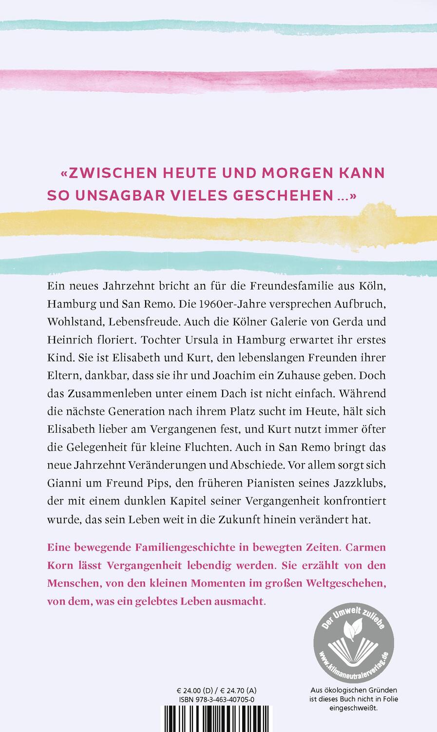 Rückseite: 9783463407050 | Zwischen heute und morgen | Carmen Korn | Buch | Drei-Städte-Saga