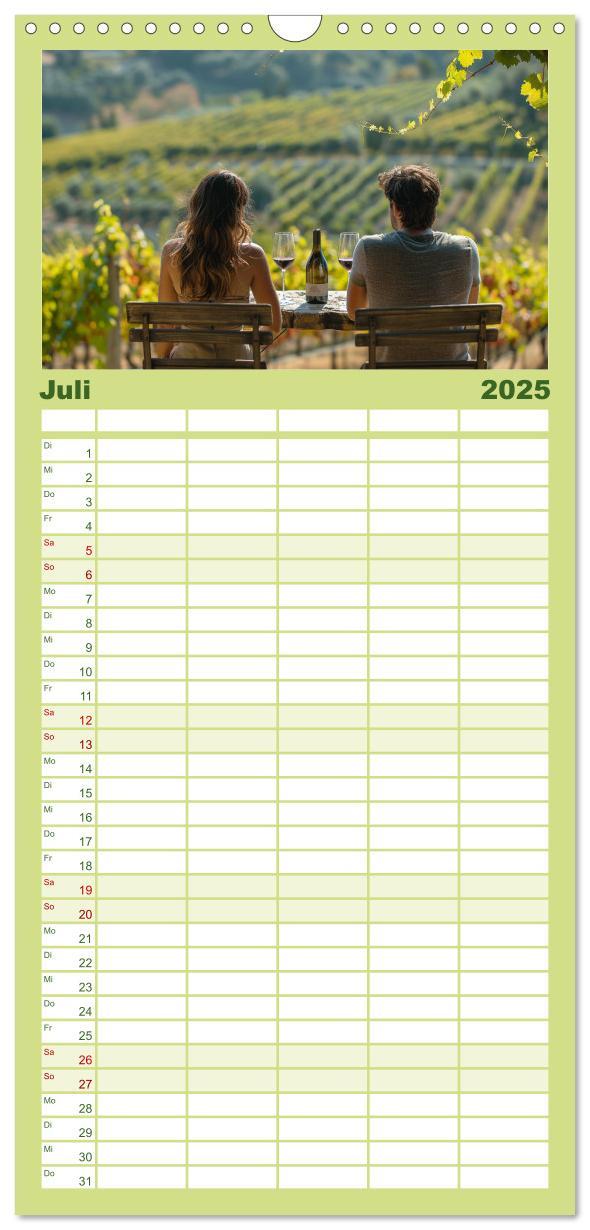 Bild: 9783457193808 | Familienplaner 2025 - Wein begeistert mit 5 Spalten (Wandkalender,...