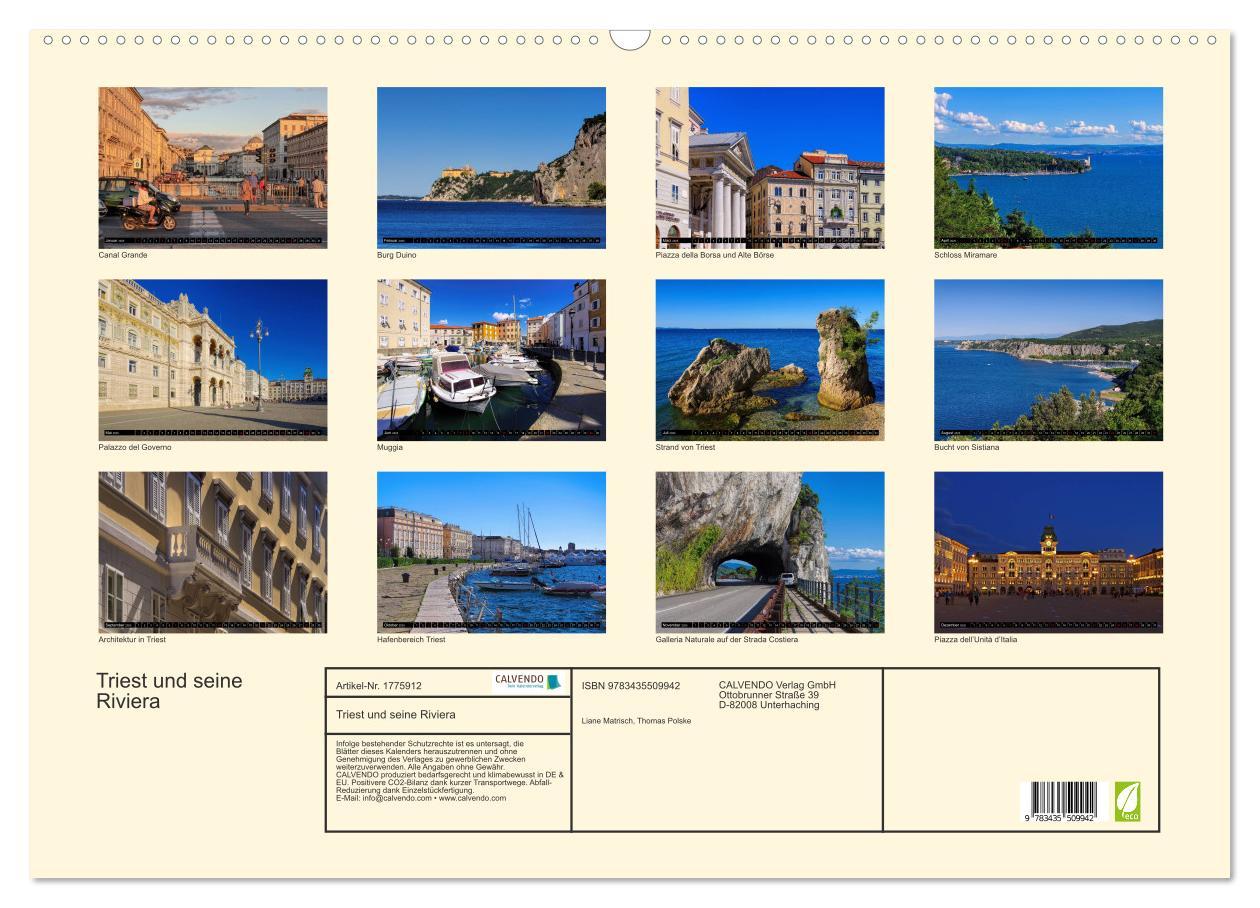 Bild: 9783435509942 | Triest und seine Riviera (Wandkalender 2025 DIN A2 quer), CALVENDO...