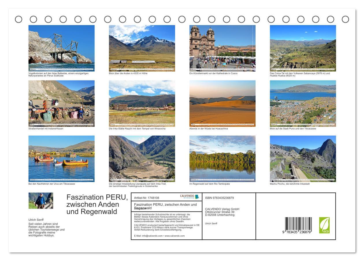 Bild: 9783435236879 | Faszination PERU, zwischen Anden und Regenwald (Tischkalender 2025...