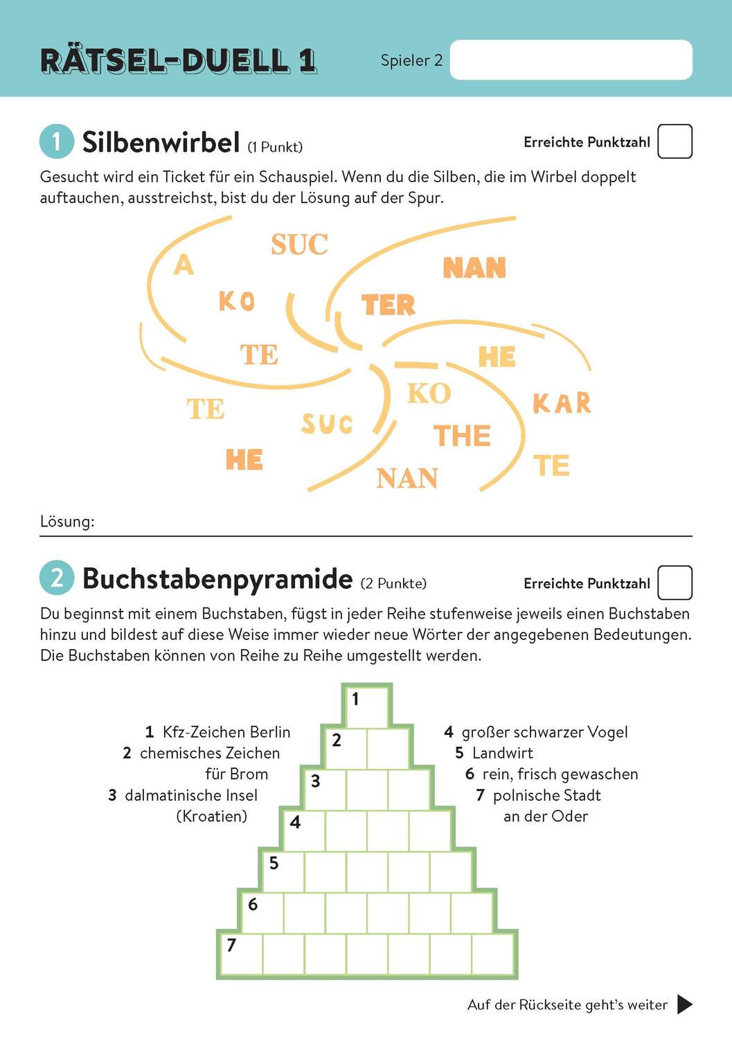 Bild: 9783987640575 | Battle-Block Rätsel-Duell Spieleblock mit 25 Duellen für je 2 Spieler