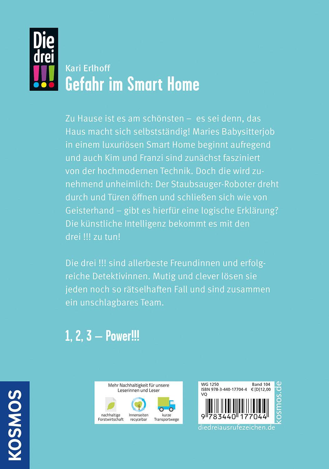 Bild: 9783440177044 | Die drei !!!, 104, Gefahr im Smart Home | Kari Erlhoff | Buch | 160 S.