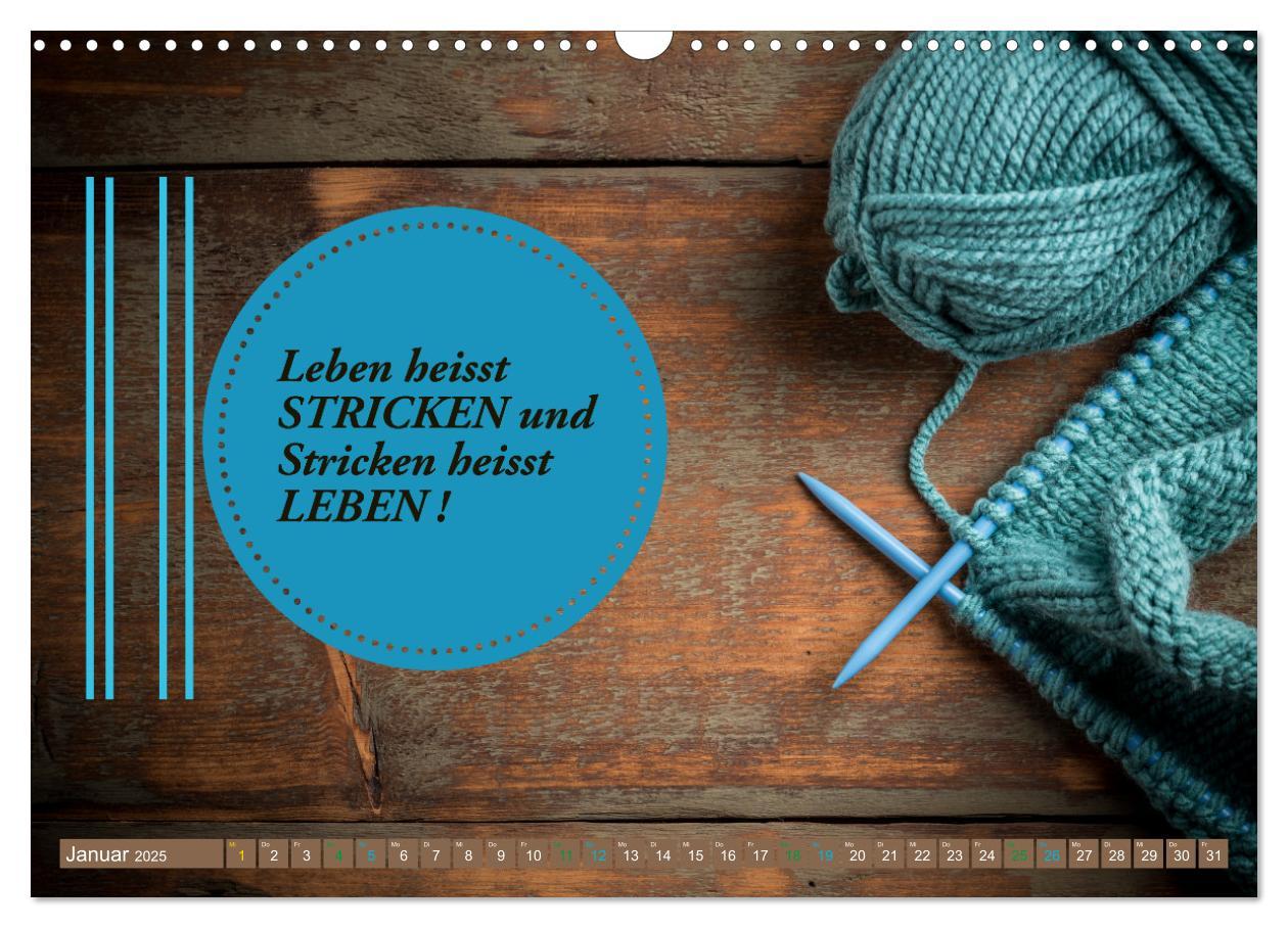 Bild: 9783383933066 | WOLLE Stricken ist eine Passion (Wandkalender 2025 DIN A3 quer),...