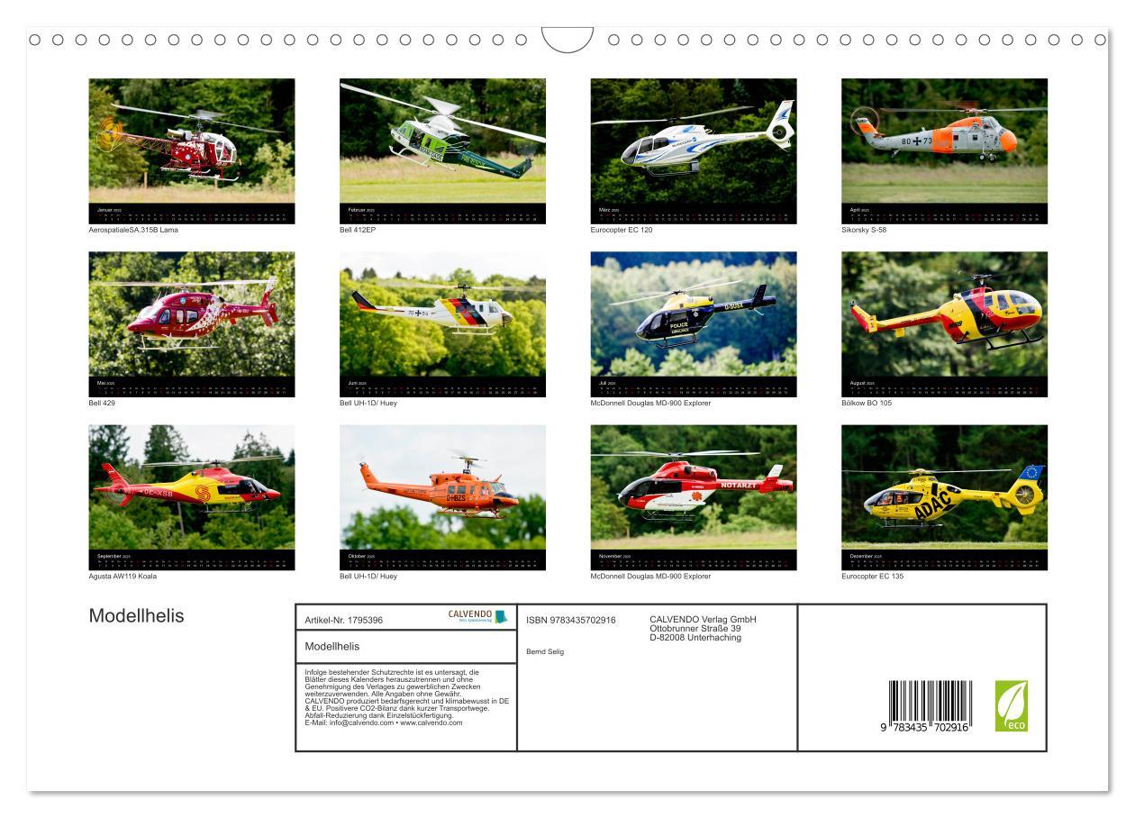 Bild: 9783435702916 | Modellhelis (Wandkalender 2025 DIN A3 quer), CALVENDO Monatskalender