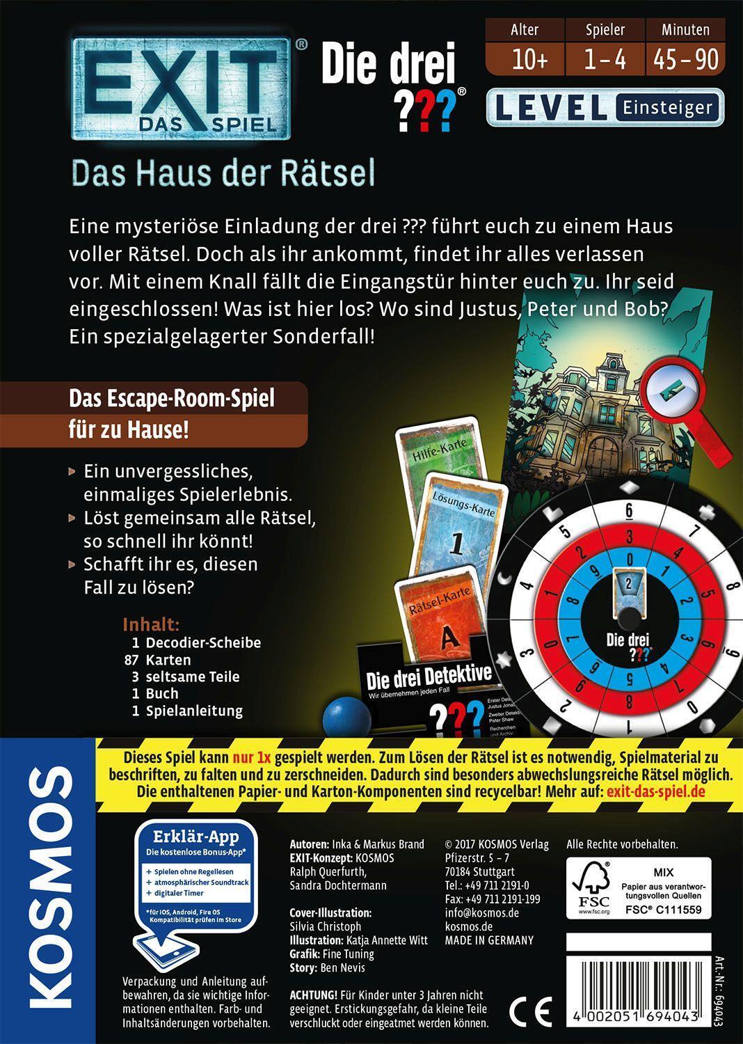 Bild: 4002051694043 | EXIT - Das Haus der Rätsel | Das Spiel für 1 - 4 Spieler | Spiel