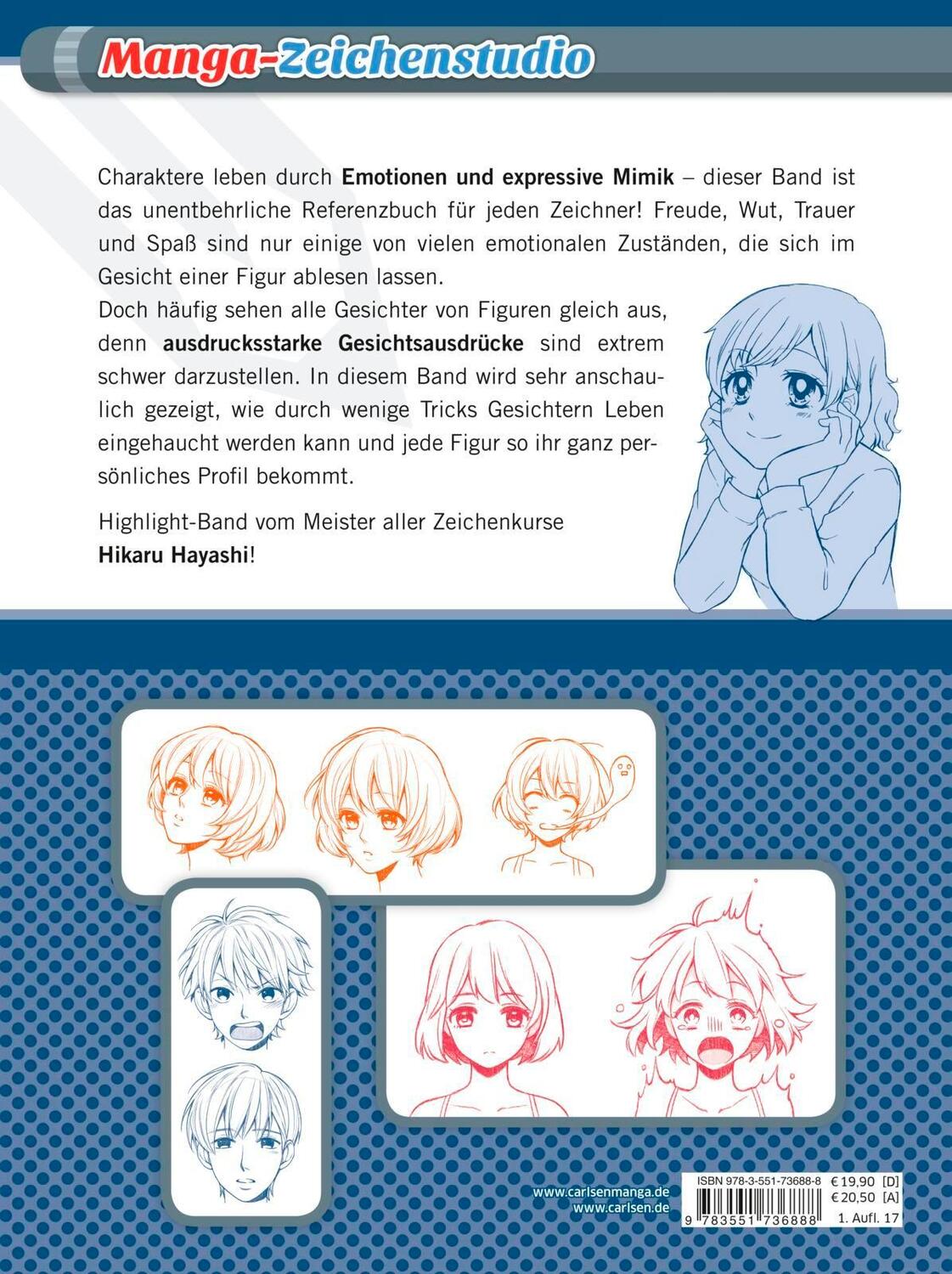 Rückseite: 9783551736888 | Manga-Zeichenstudio: Emotionen und Mimik ausdrucksstark zeichnen