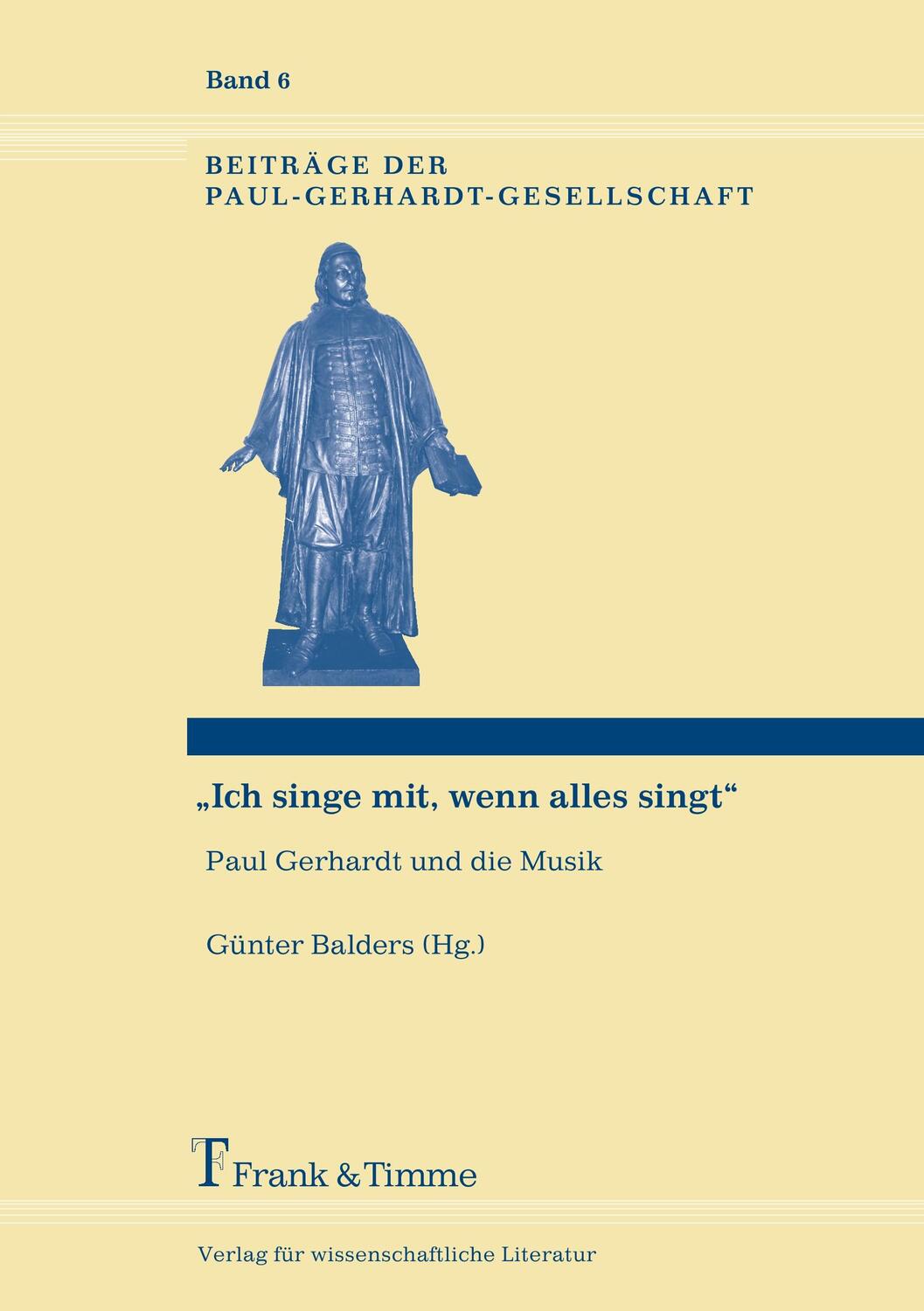 Cover: 9783865962928 | ¿Ich singe mit, wenn alles singt¿ | Paul Gerhardt und die Musik | Buch