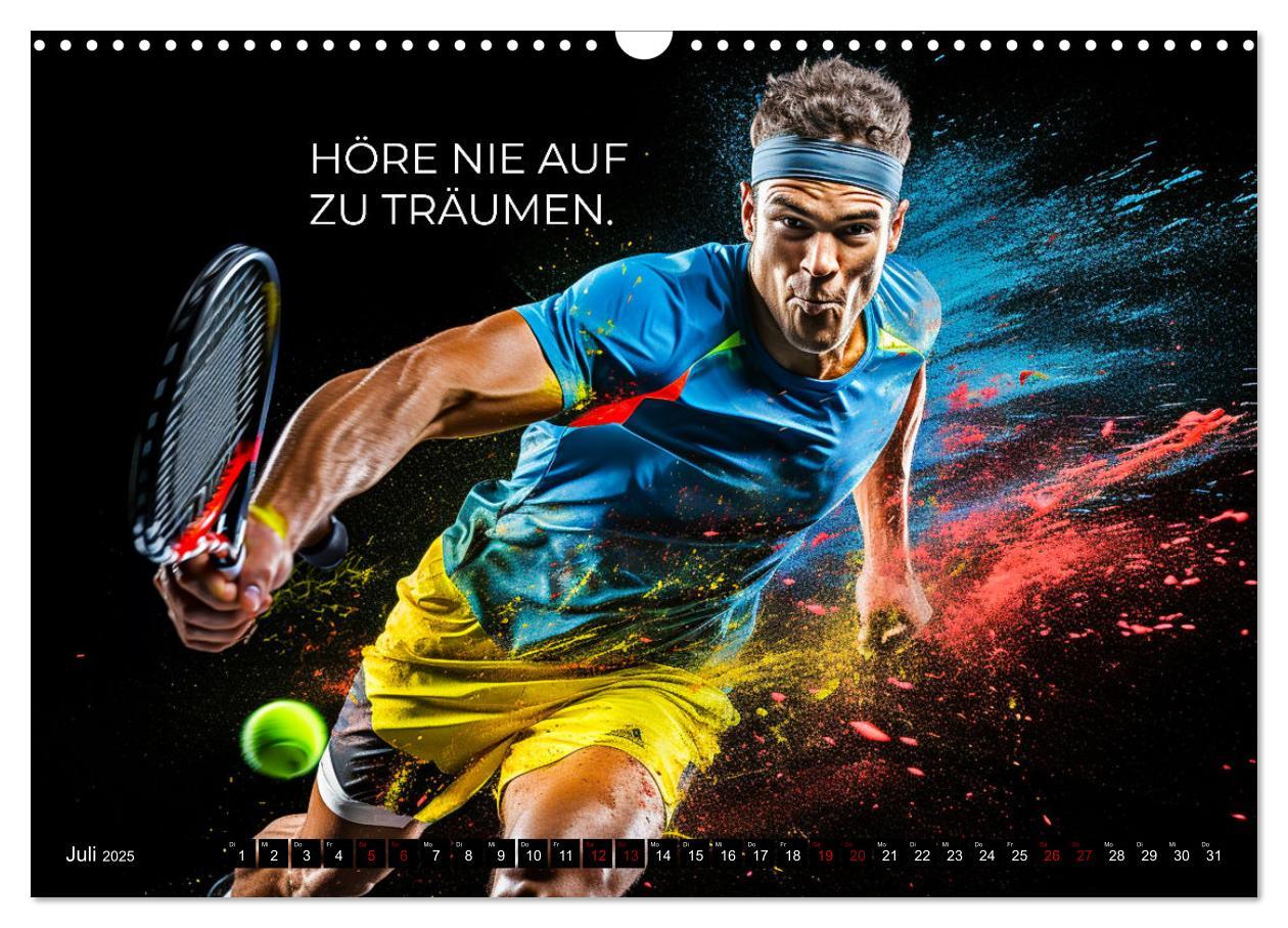 Bild: 9783383873096 | Tennis und Motivation (Wandkalender 2025 DIN A3 quer), CALVENDO...