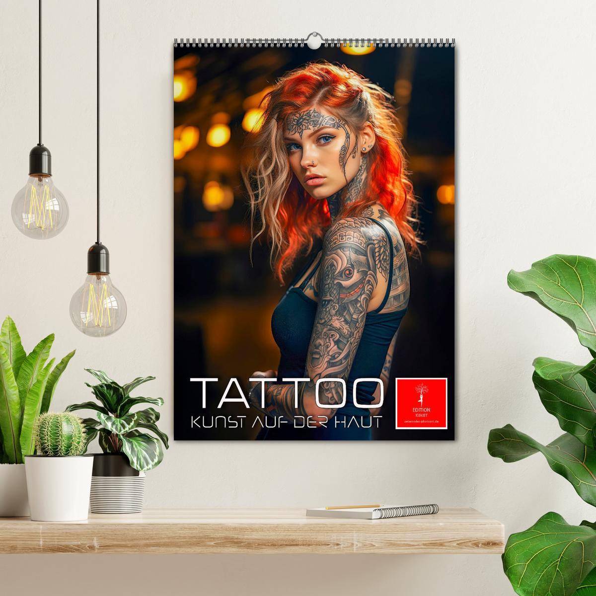 Bild: 9783435860555 | Tattoo Kunst auf der Haut (Wandkalender 2025 DIN A2 hoch), CALVENDO...