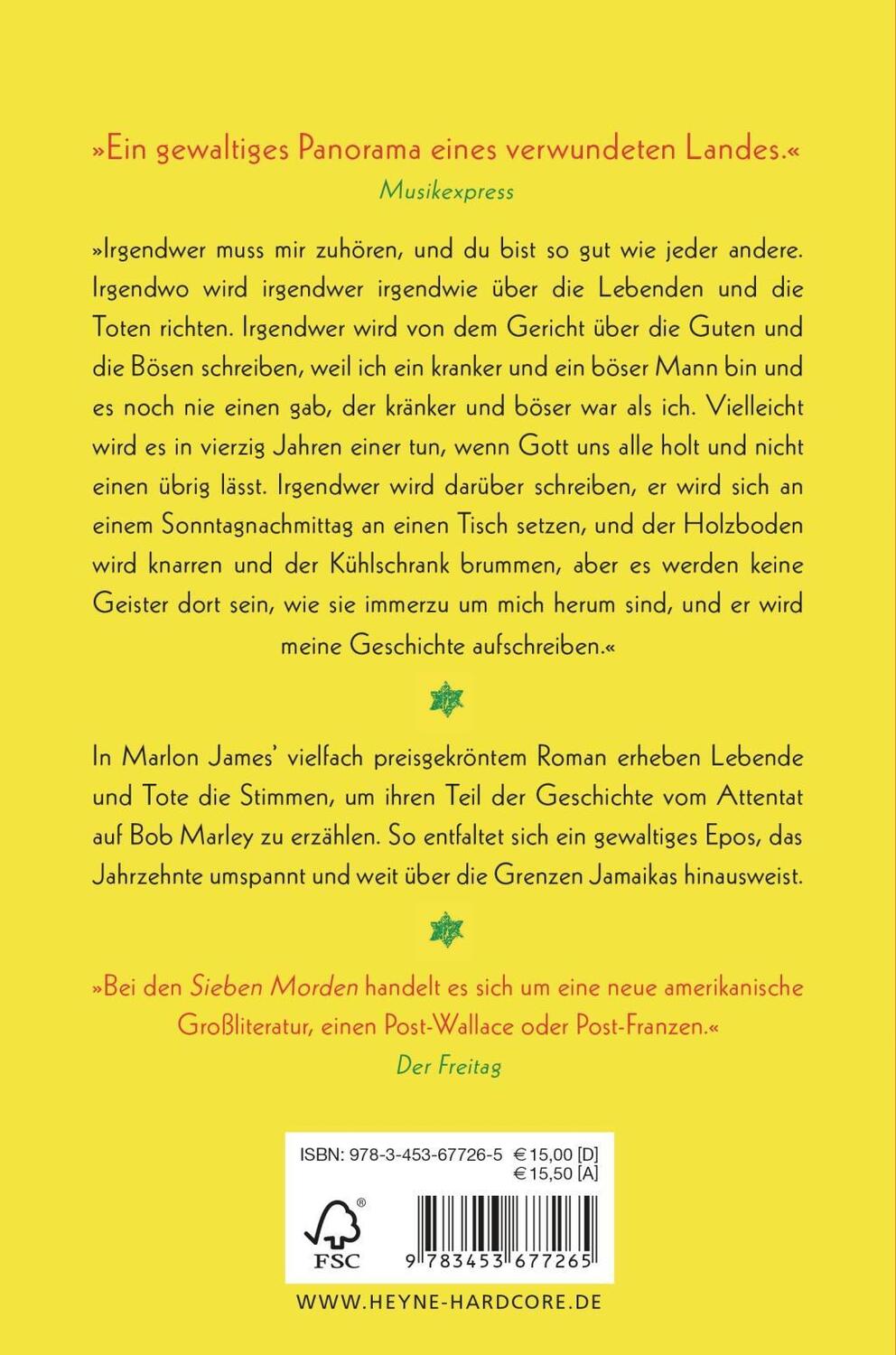 Bild: 9783453677265 | Eine kurze Geschichte von sieben Morden | Marlon James | Taschenbuch