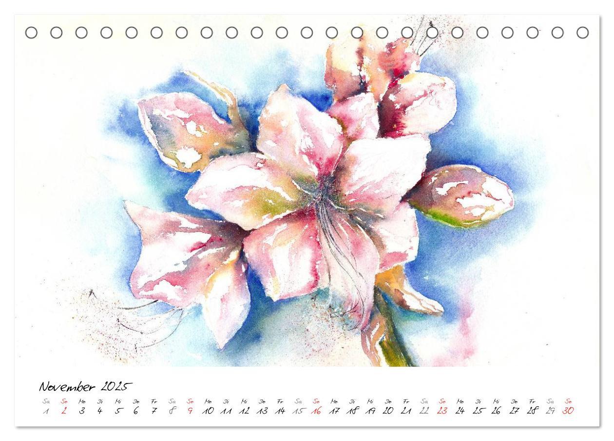 Bild: 9783435501496 | Blumen Blüten Aquarelle (Tischkalender 2025 DIN A5 quer), CALVENDO...