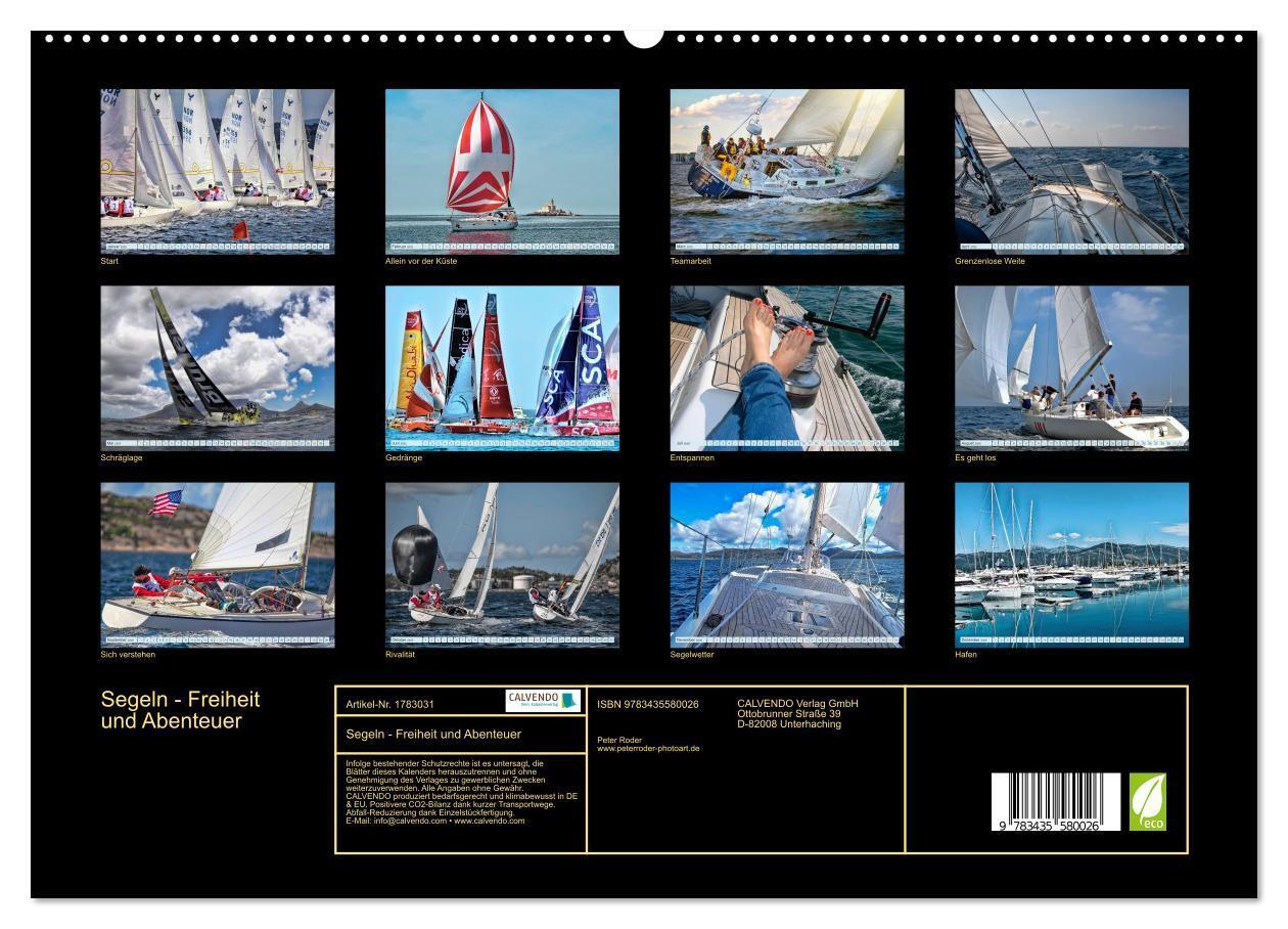 Bild: 9783435580026 | Segeln - Freiheit und Abenteuer (hochwertiger Premium Wandkalender...