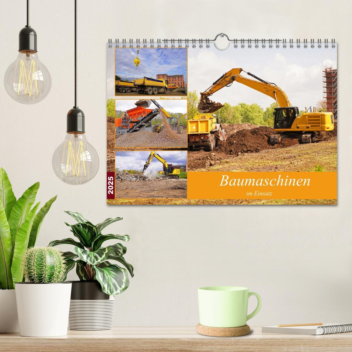 Bild: 9783383999628 | Baumaschinen im Einsatz (Wandkalender 2025 DIN A4 quer), CALVENDO...