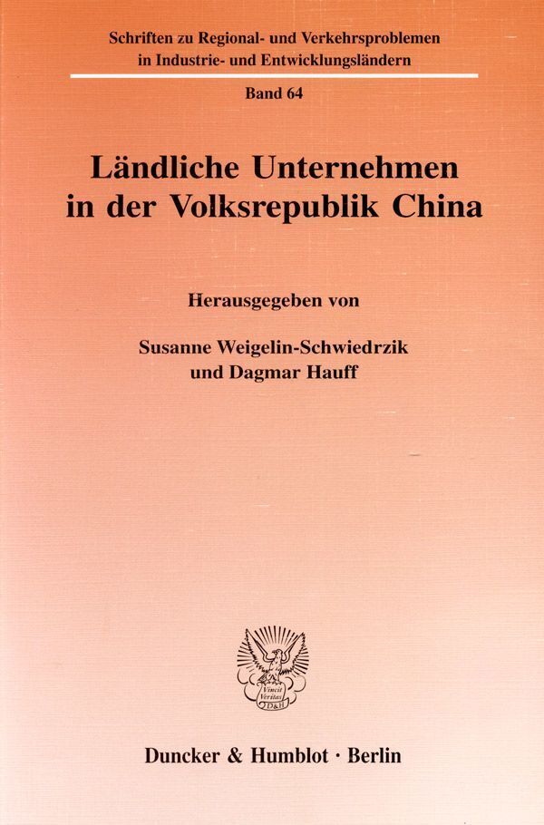 Cover: 9783428096350 | Ländliche Unternehmen in der Volksrepublik China. | Hauff (u. a.)