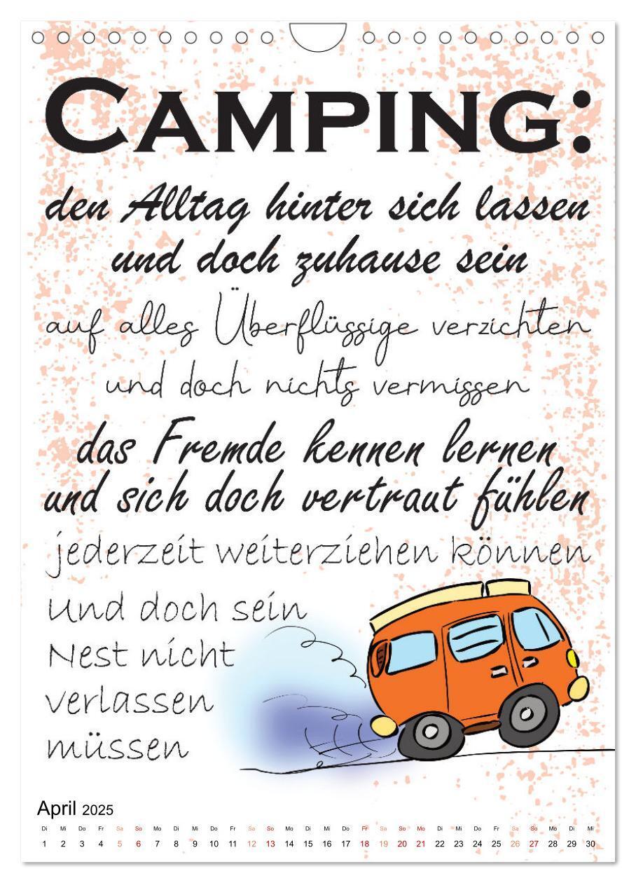 Bild: 9783435889983 | CampingSprüche (Wandkalender 2025 DIN A4 hoch), CALVENDO...