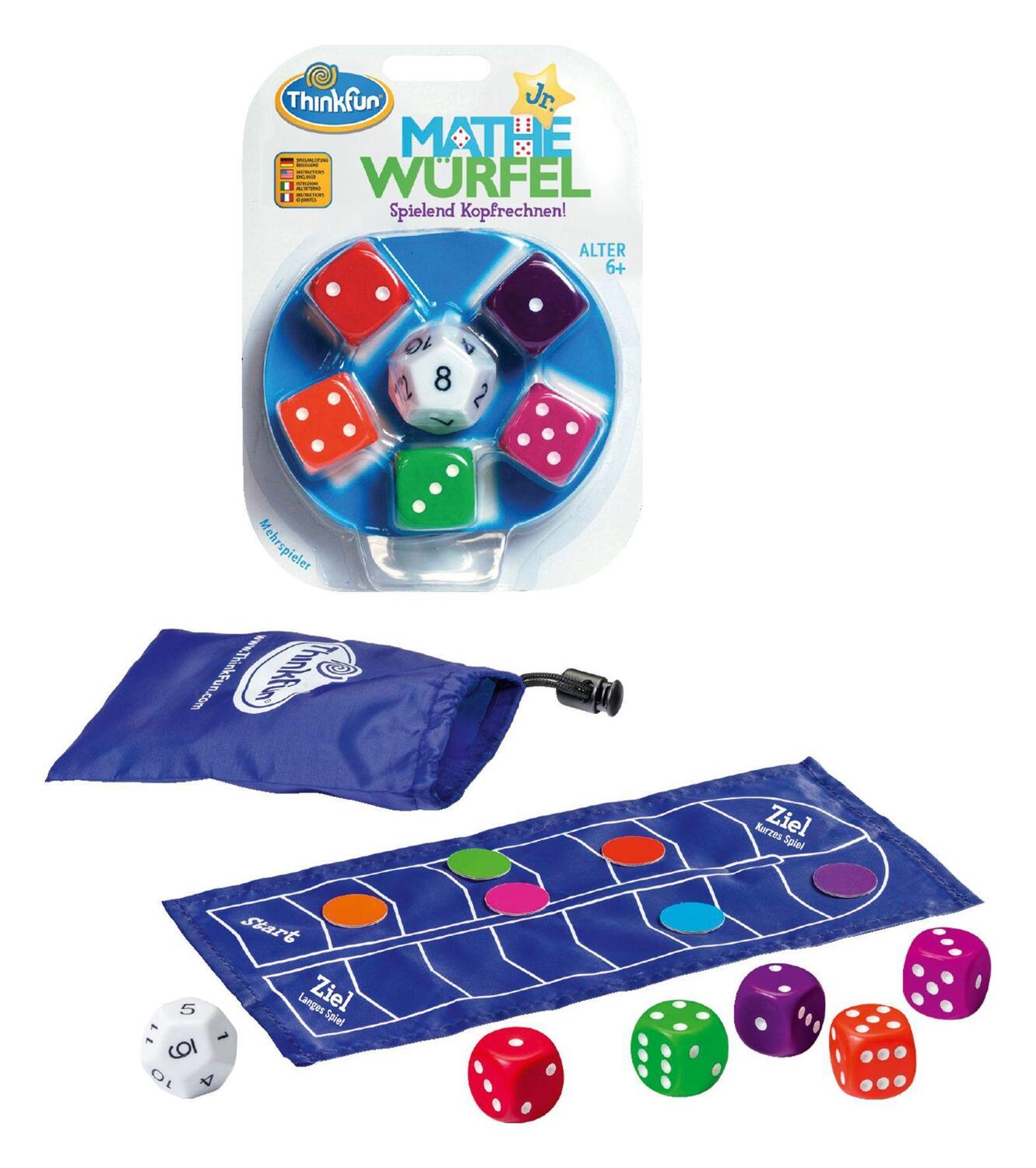 Bild: 4005556763160 | Mathe Würfel Junior | Das rasante Rechenspiel für Jüngere | ThinkFun