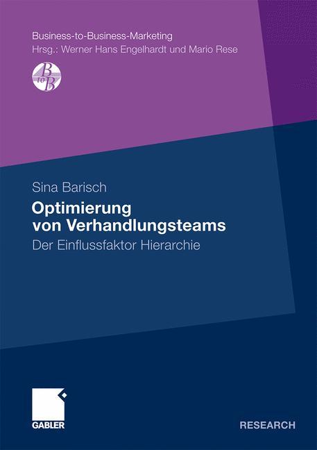 Cover: 9783834926449 | Optimierung von Verhandlungsteams | Der Einflussfaktor Hierarchie