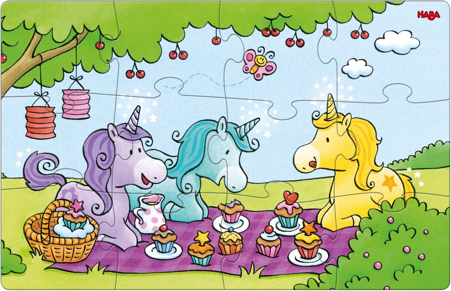 Bild: 4010168256696 | Puzzles Einhorn Glitzerglück - Rosalie &amp; Friends. 2 x 12 Teile | Spiel