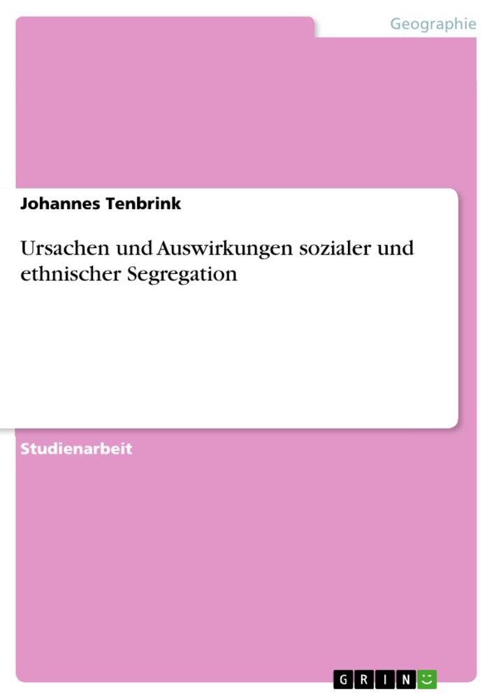 Cover: 9783346619495 | Ursachen und Auswirkungen sozialer und ethnischer Segregation | Buch