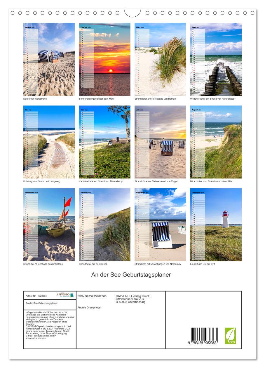 Bild: 9783435982363 | An der See Geburtstagsplaner (Wandkalender 2025 DIN A3 hoch),...