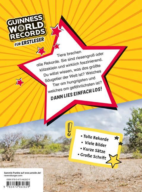 Bild: 9783473462629 | Guinness World Records für Erstleser - Tiere (Rekordebuch zum...