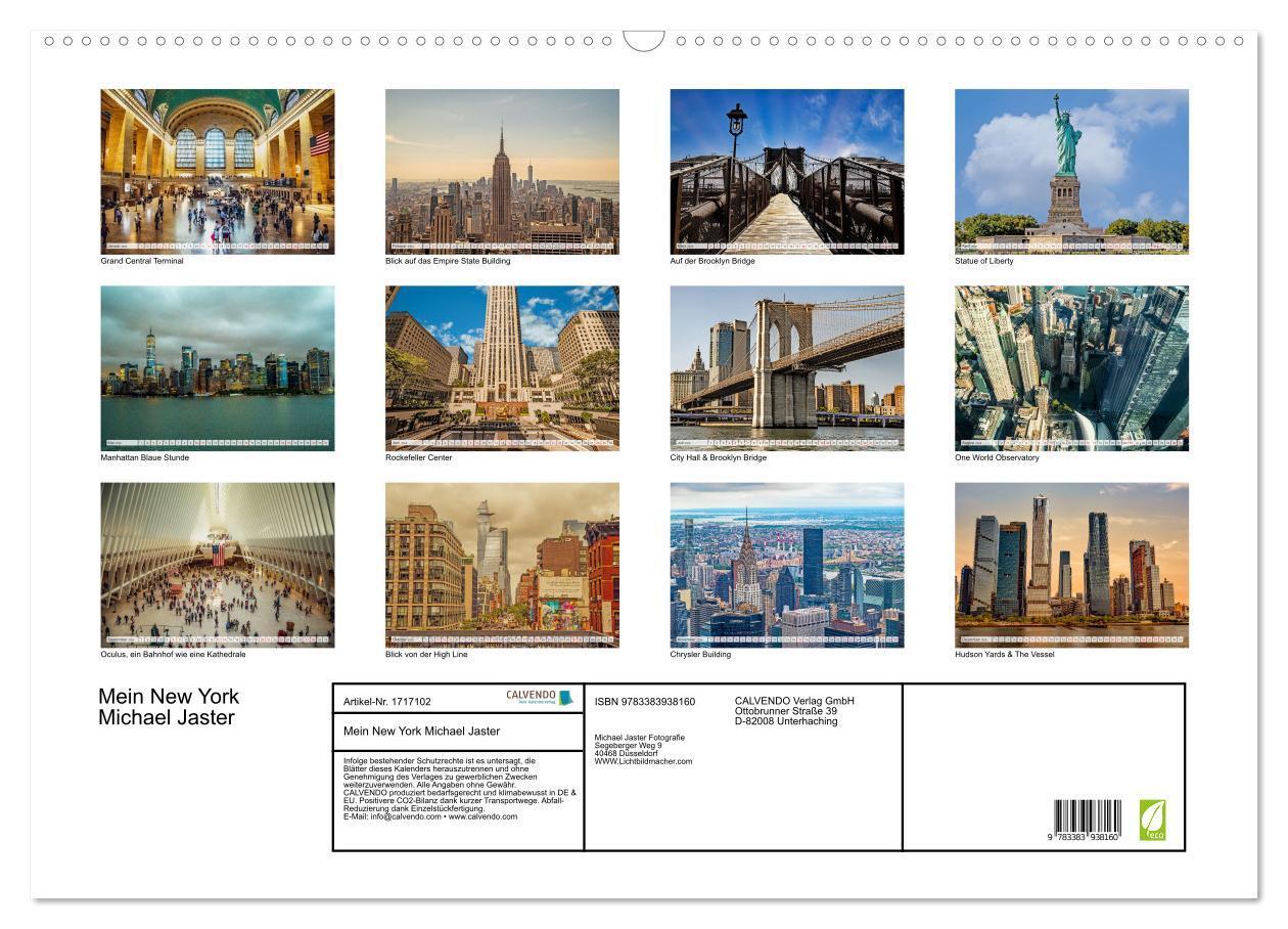 Bild: 9783383938160 | Mein New York Michael Jaster (Wandkalender 2025 DIN A2 quer),...