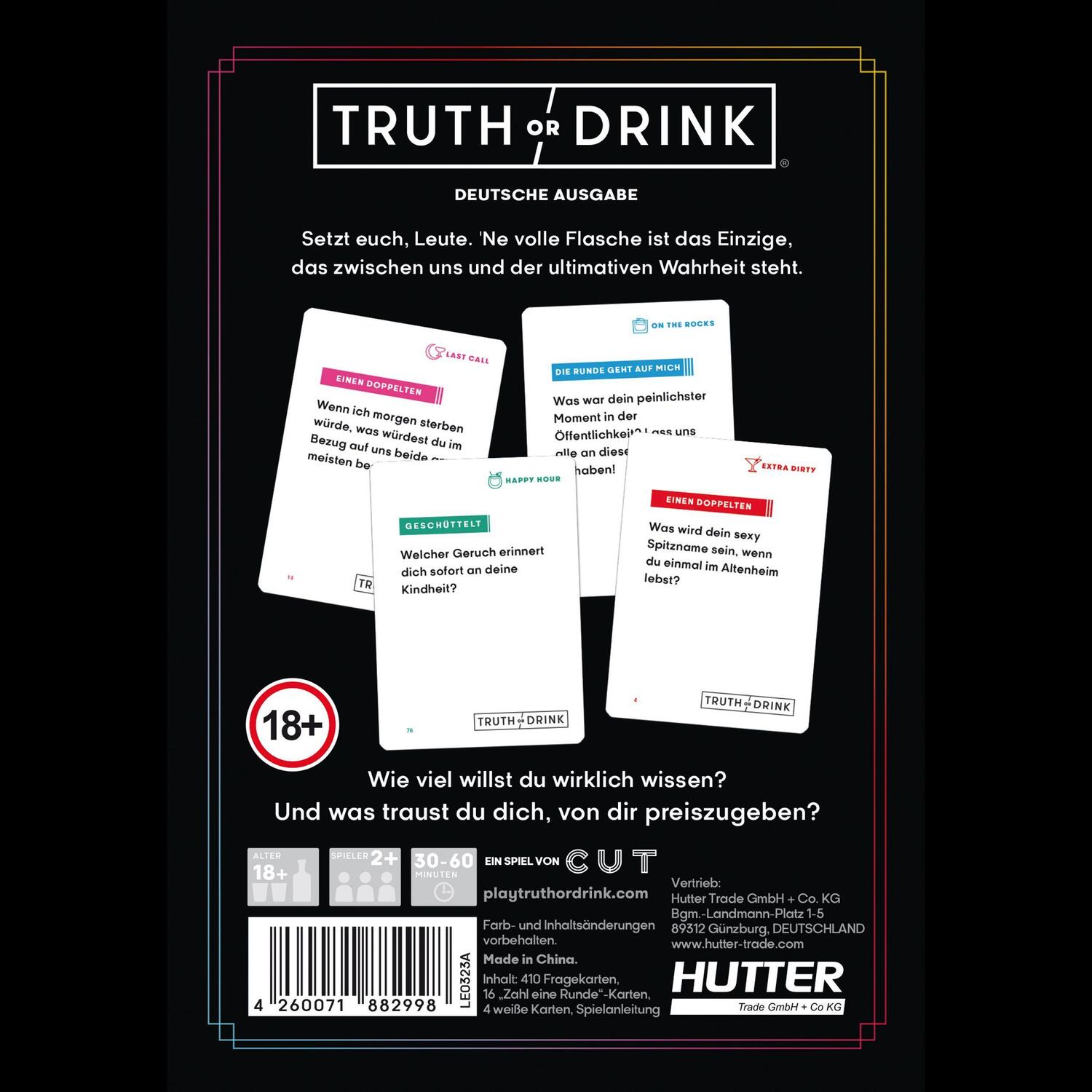 Bild: 4260071882998 | Truth or Drink | Cut | Spiel | Deutsch | 2023 | Huch &amp; Friends