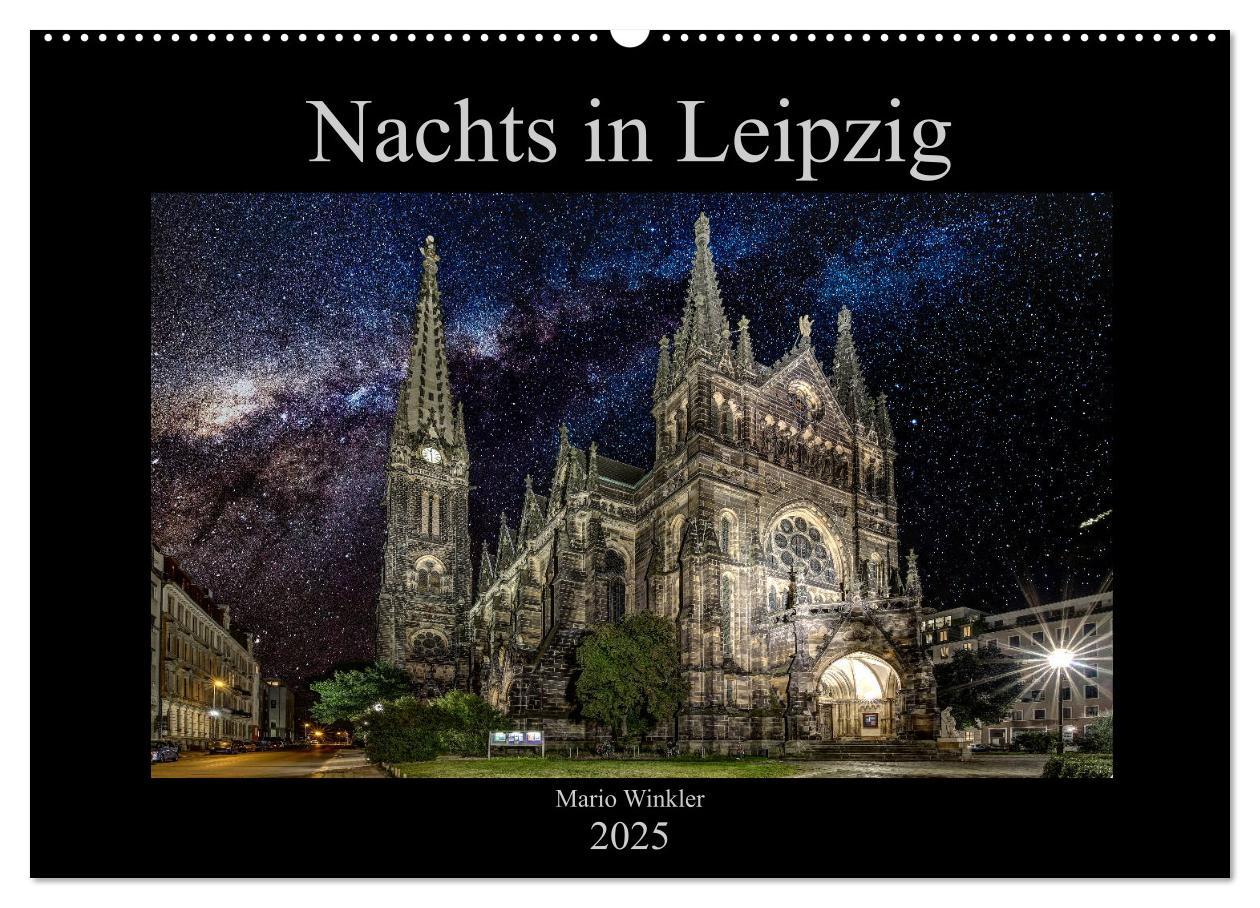 Cover: 9783435427093 | Nachts in Leipzig (Wandkalender 2025 DIN A2 quer), CALVENDO...